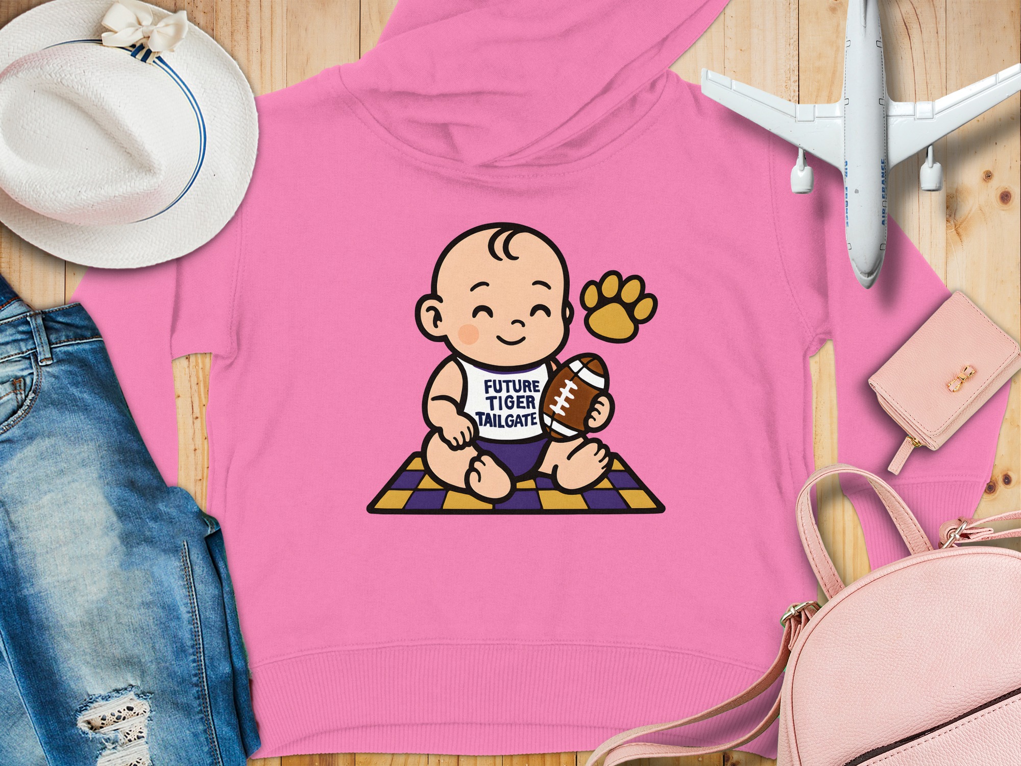 Future Tiger Tailgate Toddler Hoodie - 5-6T, Raspberry product image 1