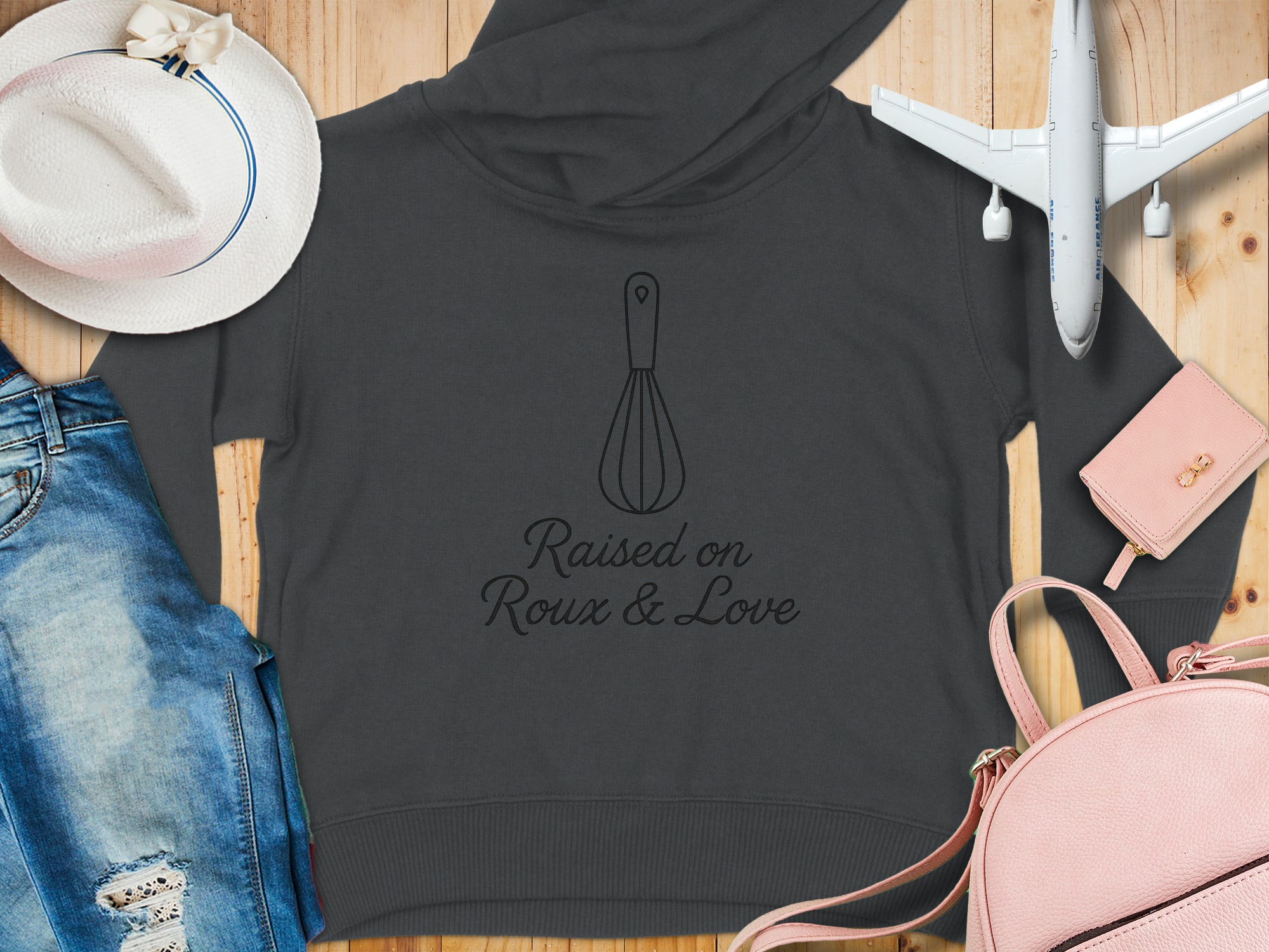 Raised on Roux Love Cozy Toddler Hoodie - 5-6T, Vintage Smoke product image 1