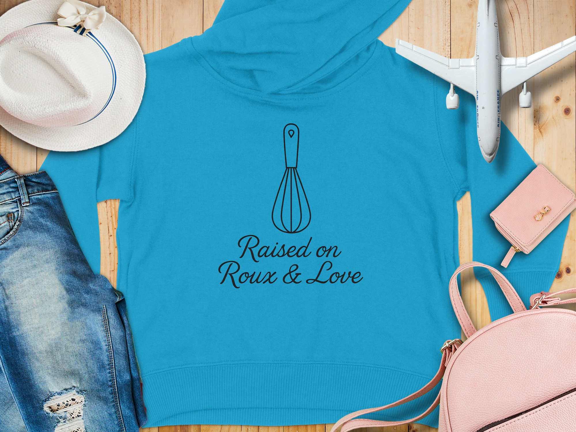 Raised on Roux Love Cozy Toddler Hoodie - 5-6T, Turquoise product image 1