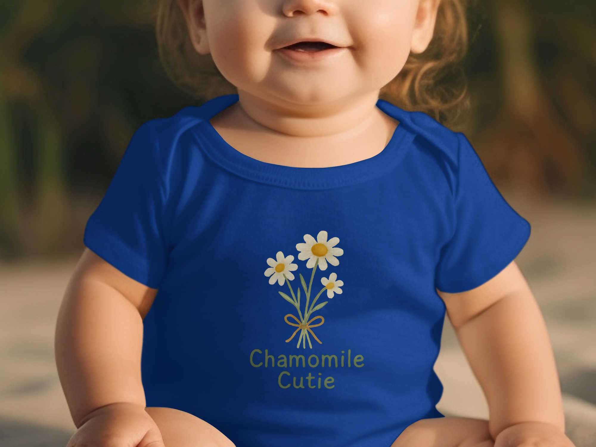 Chamomile Cutie Flowers Floral Design Short and Long Sleeve Body Suit NB to 24M - Image 4