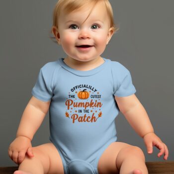 Cutest Pumpkin Baby Bodysuits Onesie - 12M, Light Blue product image 1