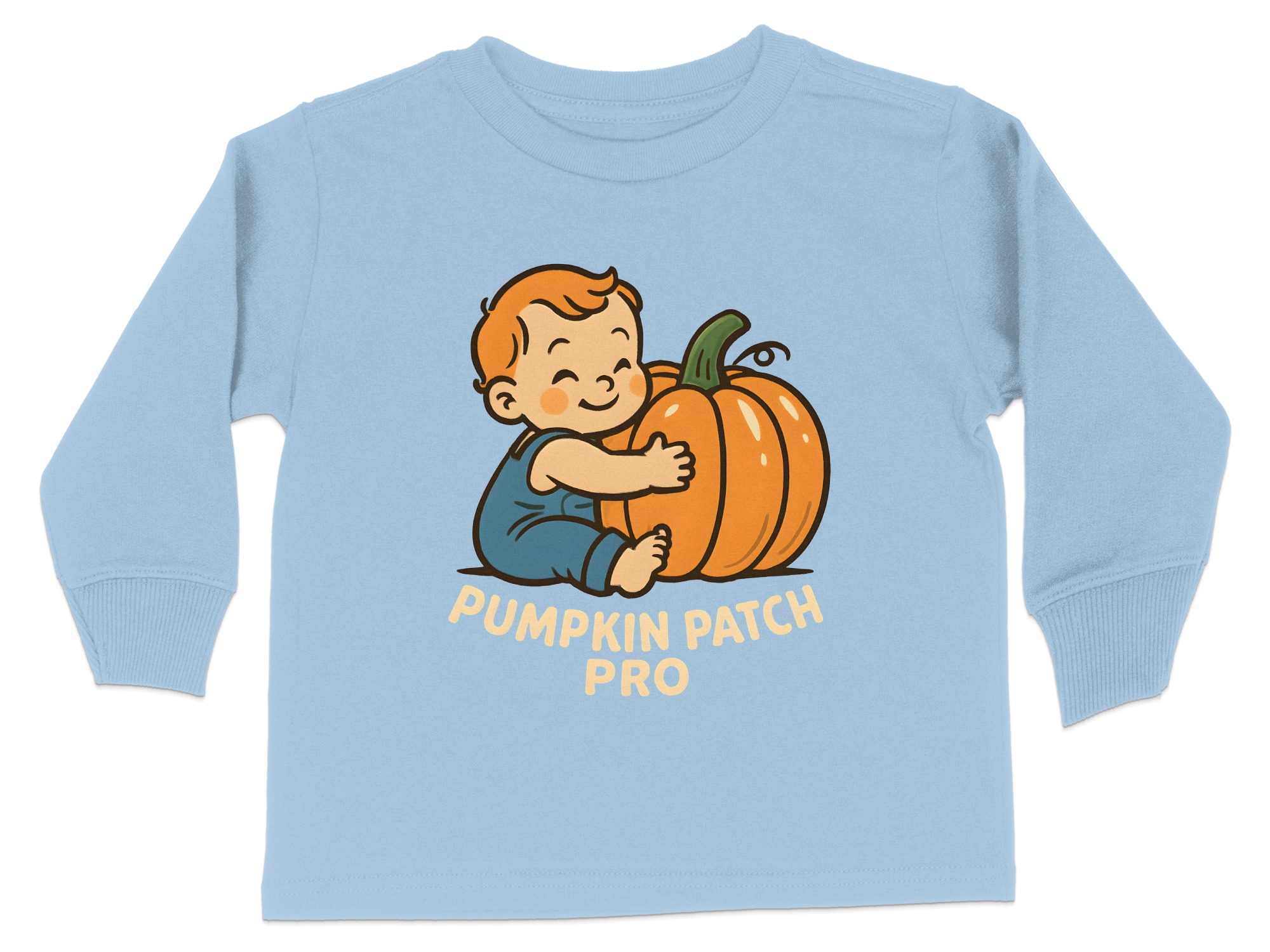 Pumpkin Patch Pro Graphic Print Long Sleeve T-Shirts - 5-6T, Light Blue product image 1