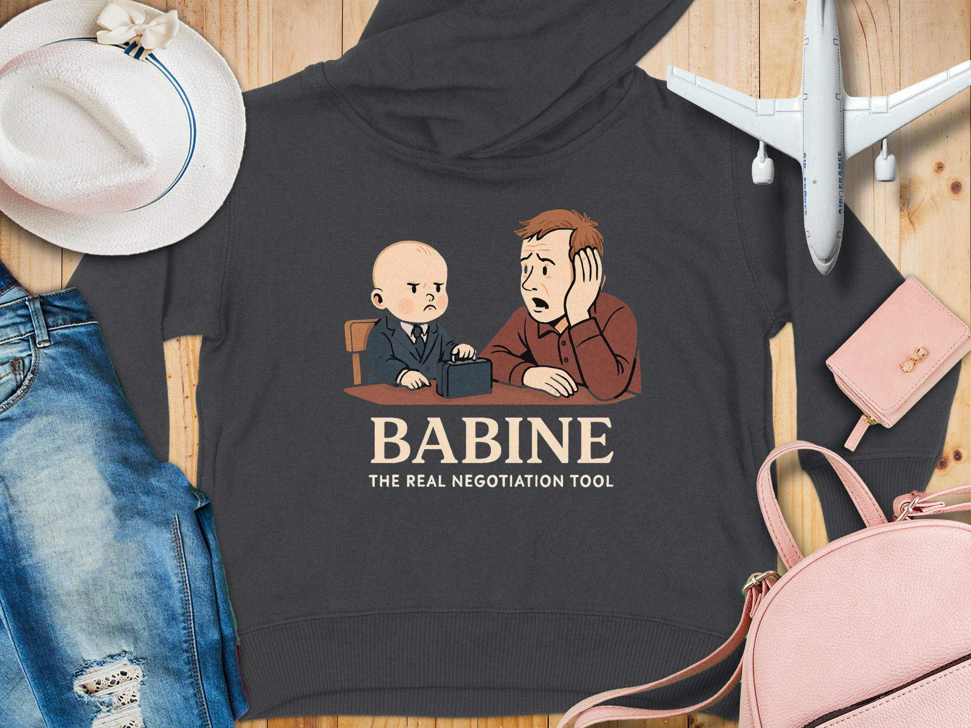 “Babine - Negotiation Tool” | Funny Cajun Humor Toddler Hoodie | Toddler Hoodie Sizes 2T to 6T - Image 3