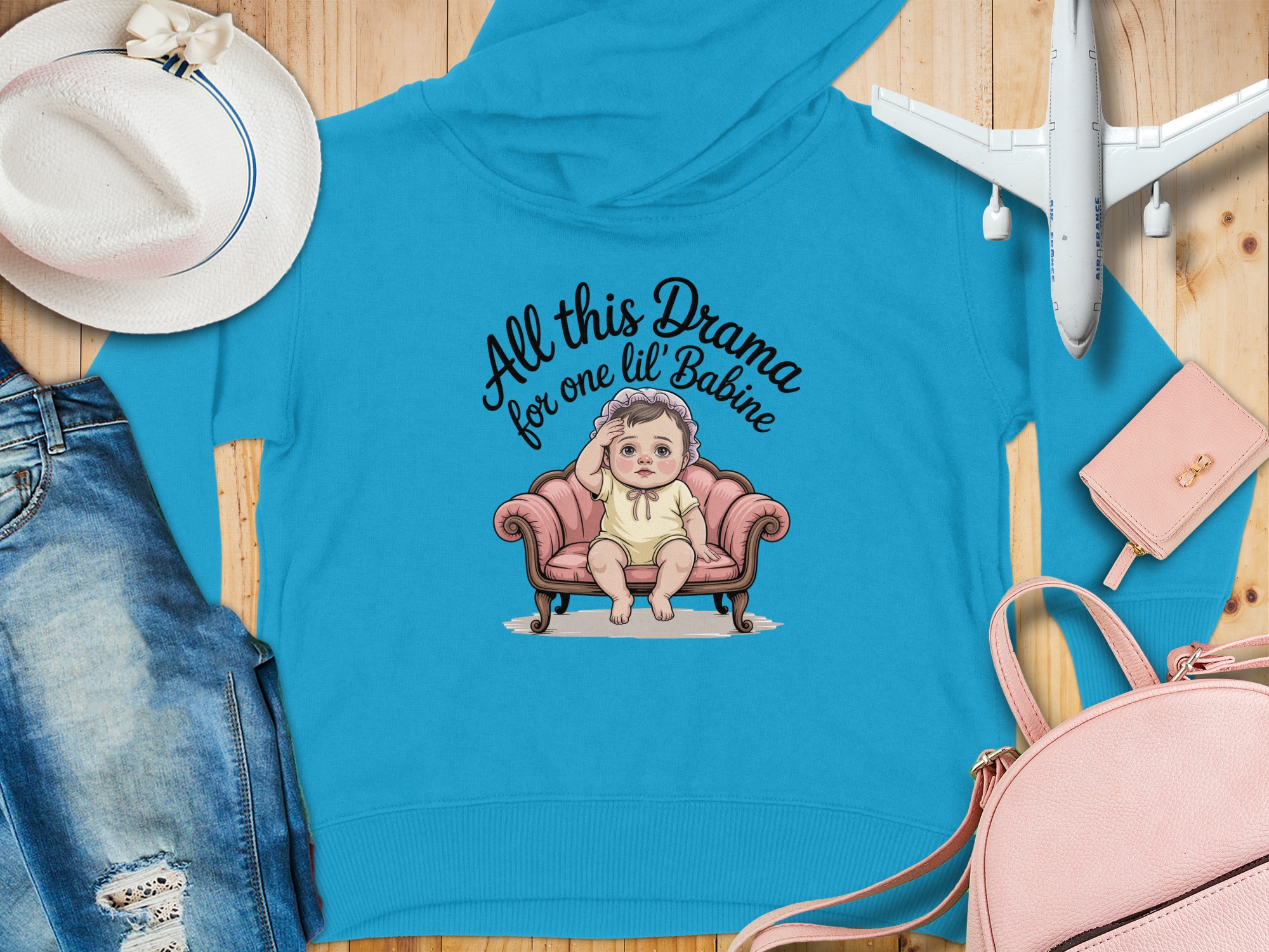 “All This Drama For One Little Babine” | Funny Cajun Humor Toddler Hoodie | Toddler Hoodie Sizes 2T to 6T - Image 9