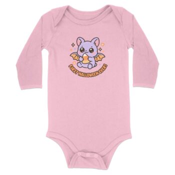 First Halloween Ever Adorable Bat Long Sleeve Bodysuits - 12M, Pink product image 1