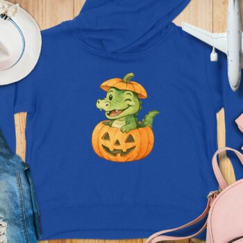 Crocodile Pumpkin Face Toddler Hoodie - 5-6T, Royal product image 1