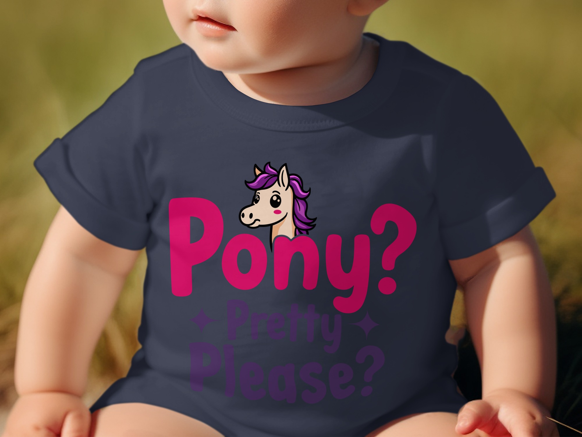 Pony Pretty Please Baby T-Shirt - 12-18M, Navy product image 1