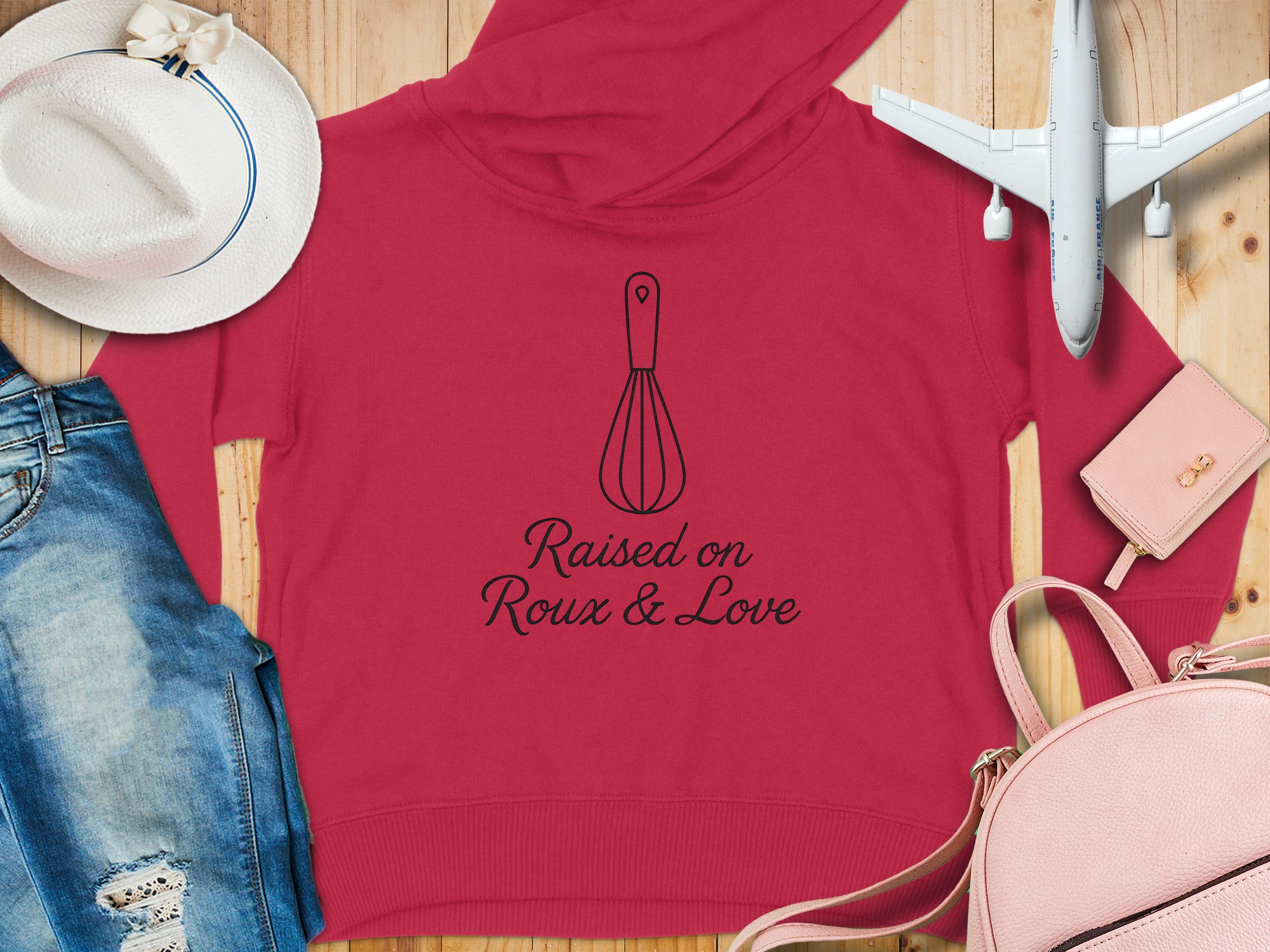 Raised on Roux Love Cozy Toddler Hoodie - 5-6T, Vintage Red product image 1