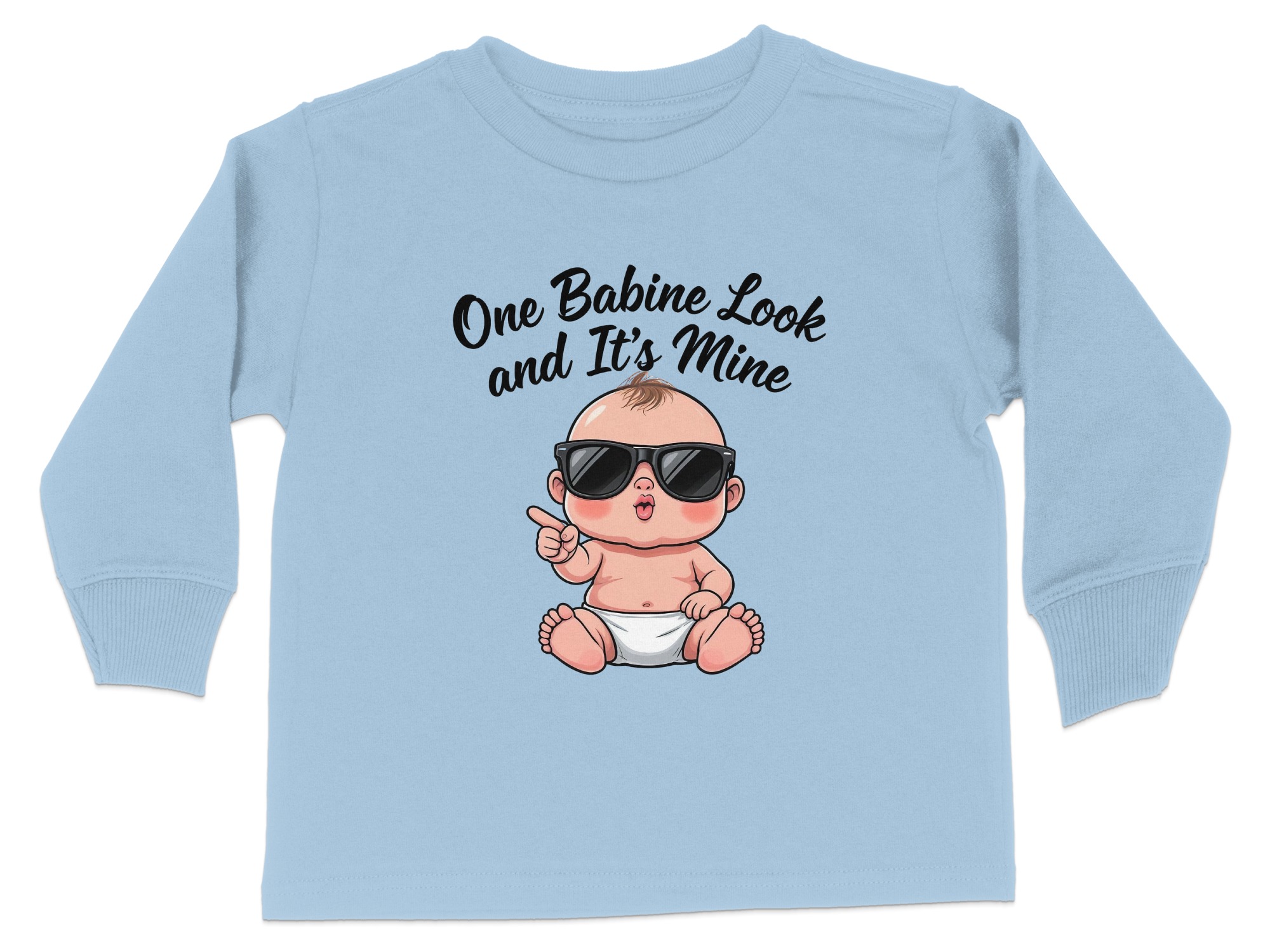 One Babine Look and It's Mine Graphic Tee | Toddler Long Sleeve T-Shirt | Sizes 2T-4T - Image 7