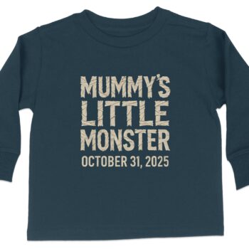 Mummy's Little Monster October 31 Long Sleeve T-Shirts - 5-6T, Navy product image 1