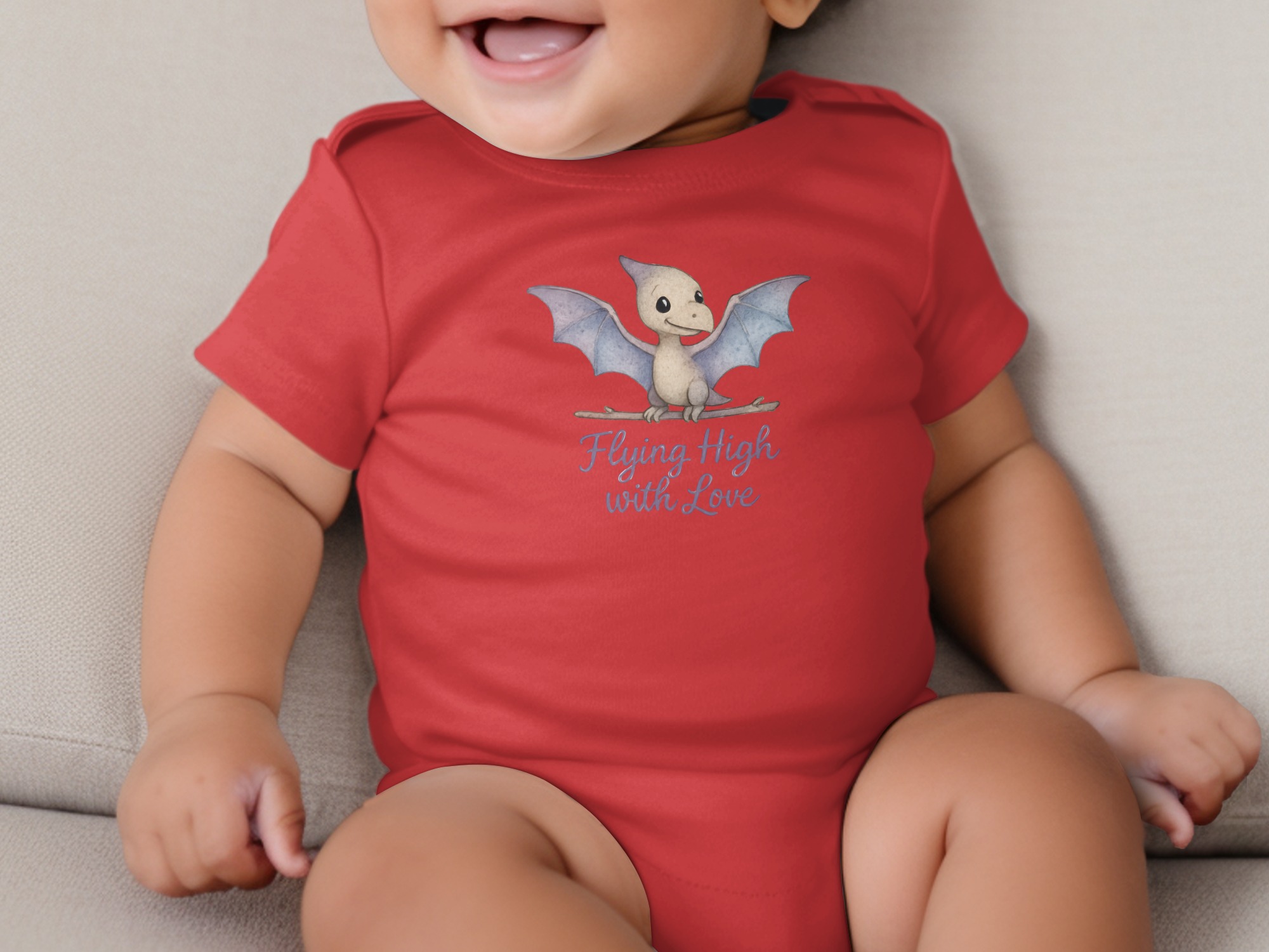 Flying High With Love Cute Dinosaur Design NB to 24M Short and Long Sleeve Body Suit NB to 24M - Image 8