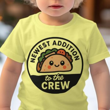 Newest Addition to the Crew Baby T-Shirt - 12-18M, Yellow product image 1