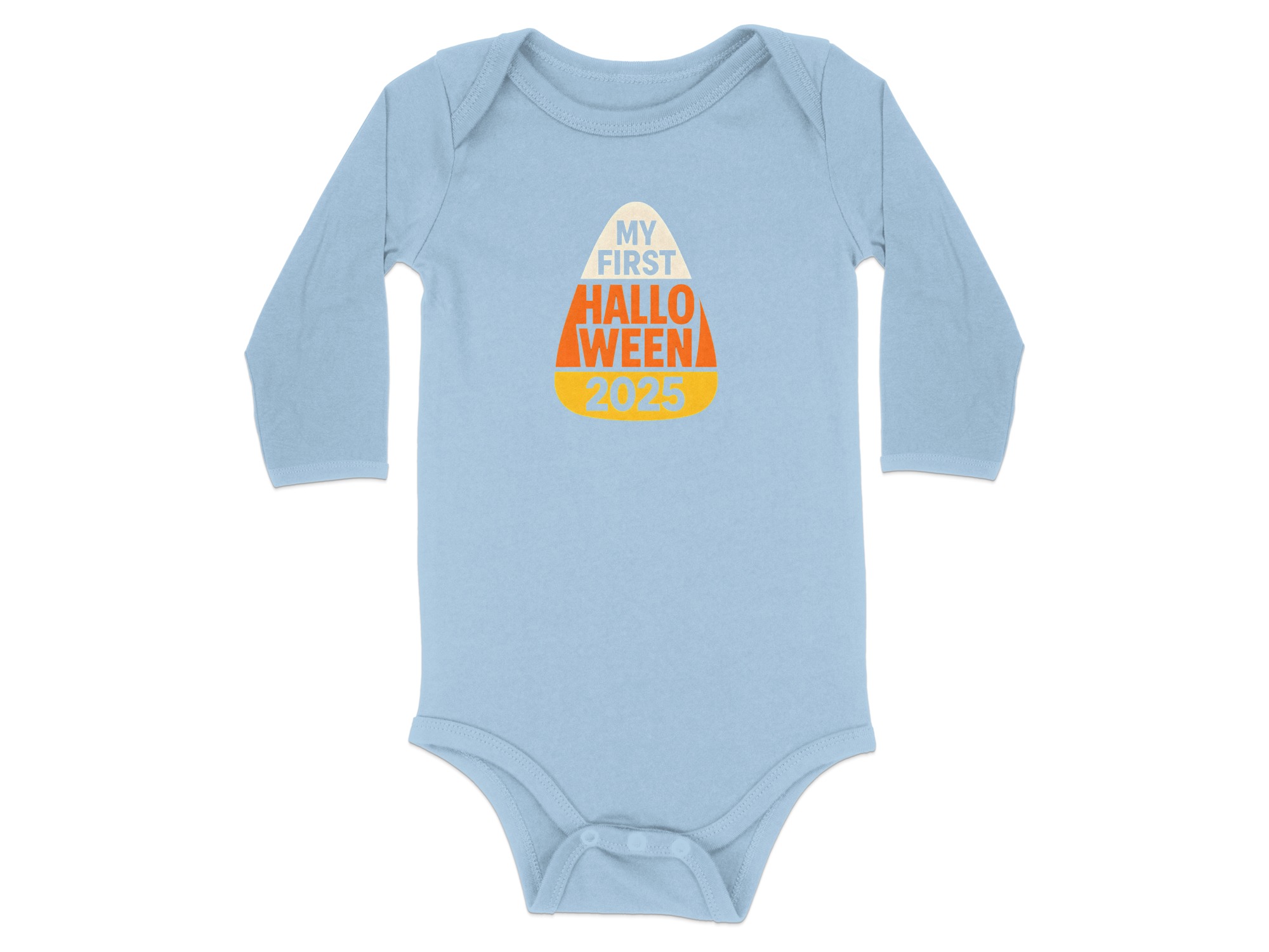 My First Halloween 2025 Long Sleeve Bodysuits - 12M, Light Blue product image 1