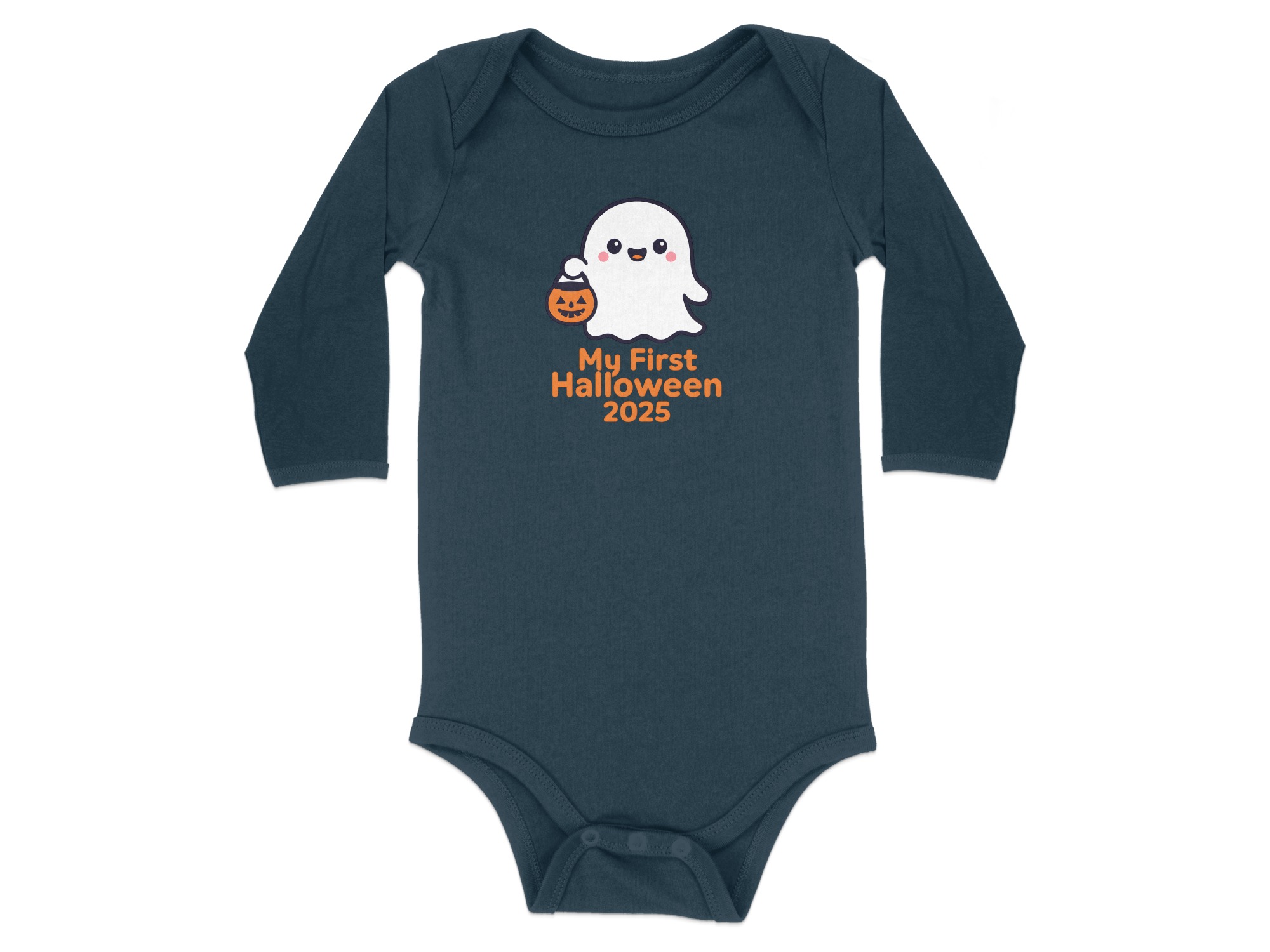 My First Halloween 2025 Long Sleeve Bodysuits - 12M, Navy product image 1