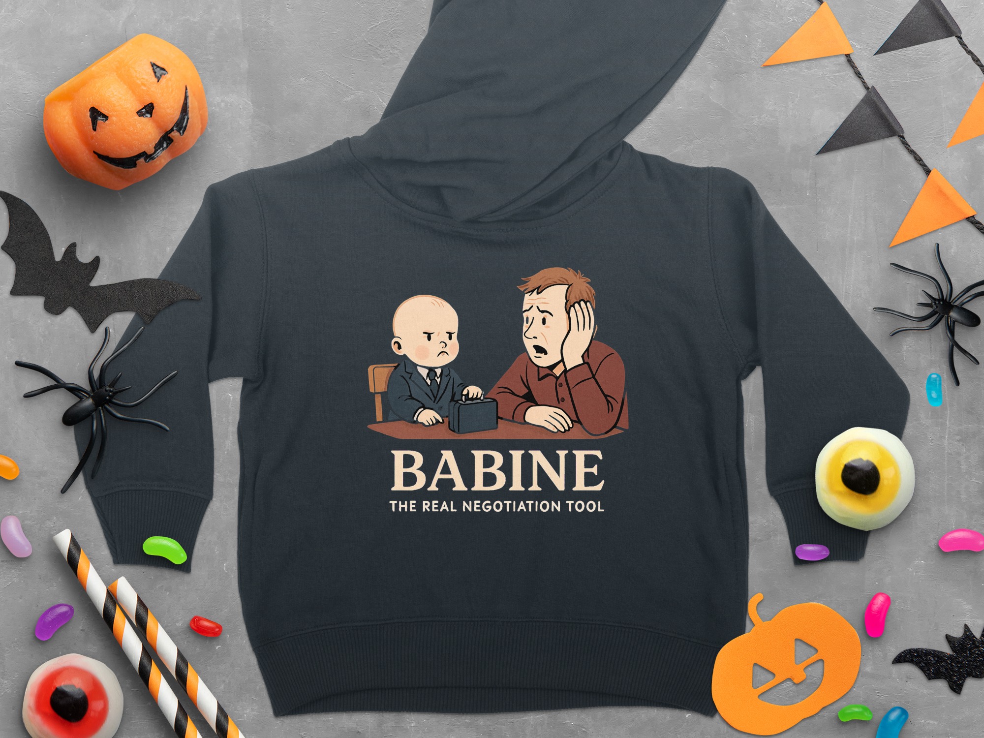 “Babine - Negotiation Tool” | Funny Cajun Humor Toddler Hoodie | Toddler Hoodie Sizes 2T to 6T - Image 2