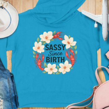 Sassy Since Birth Toddler Hoodie - 5-6T, Turquoise product image 1