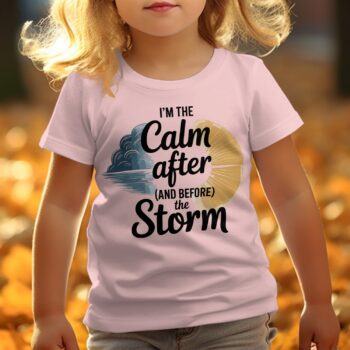 I'm The Calm After (AND BEFORE) The Storm Baby T-Shirt - 12-18M, Pink product image 1