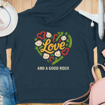 Love And A Good Roux Cozy Toddler Hoodie - 5-6T, Navy product image 1