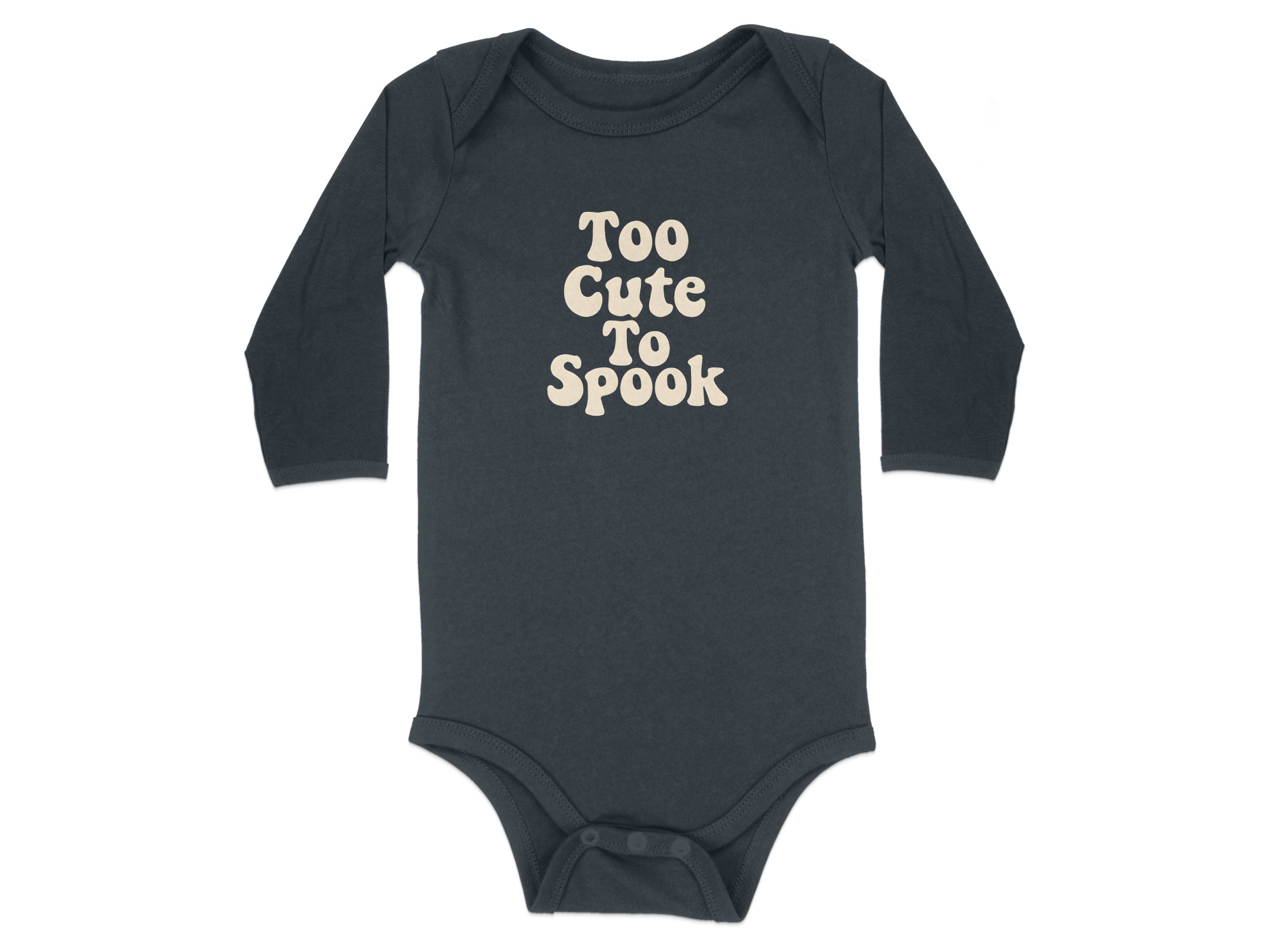 Too Cute To Spook Printed Long Sleeve Bodysuits - 12M, Black product image 1