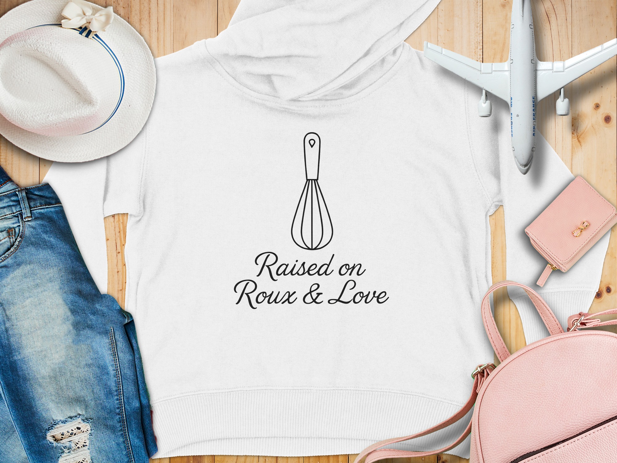 Raised on Roux Love Cozy Toddler Hoodie - 5-6T, White product image 1