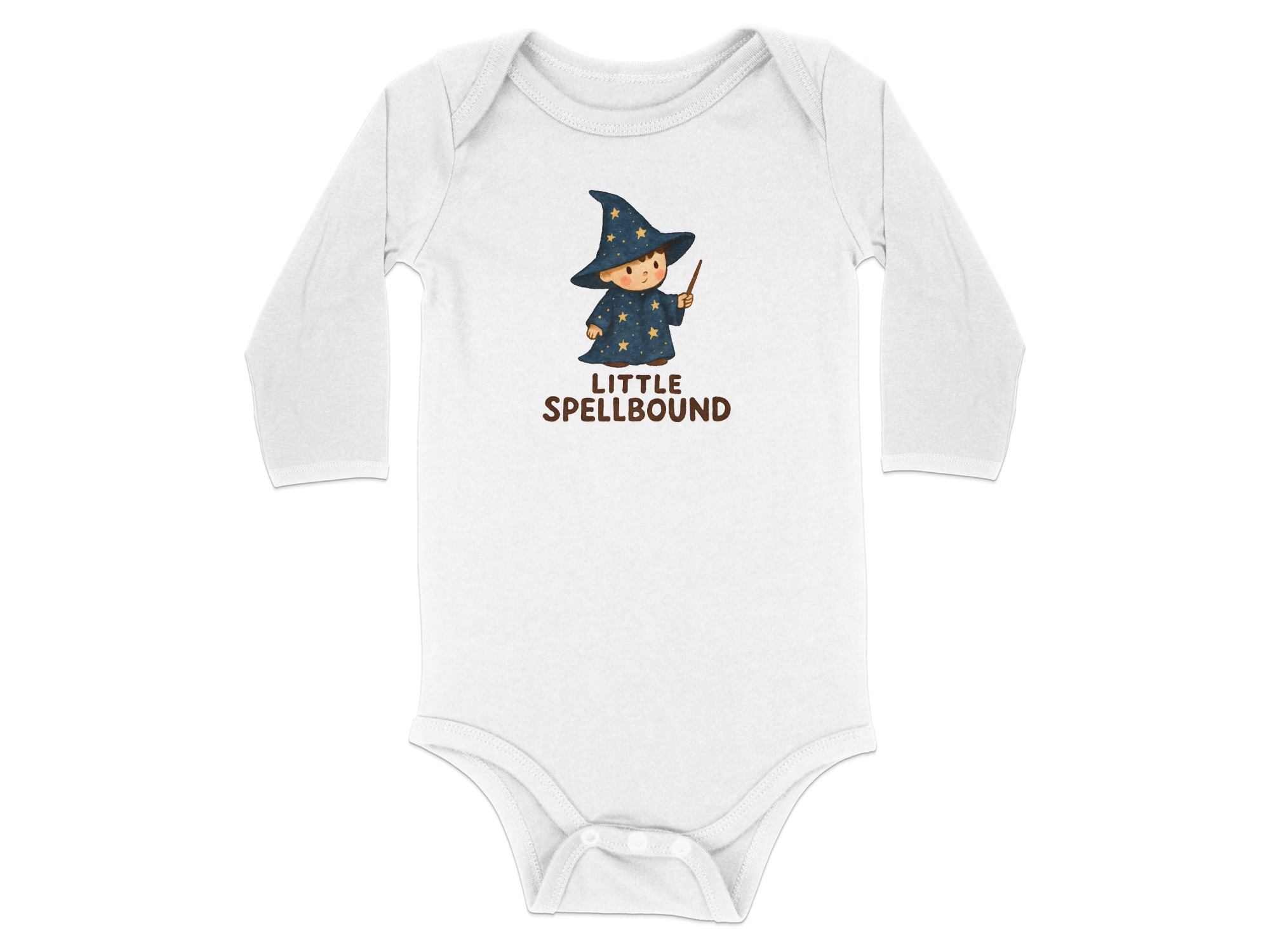 Little Spellbound Wizard Cartoon Illustration Bodysuit Short and Long Sleeve Body Suit NB to 24M - Image 19