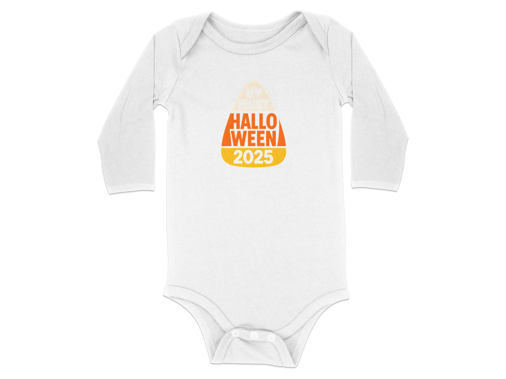 My First Halloween 2025 Long Sleeve Bodysuits - 12M, White product image 1