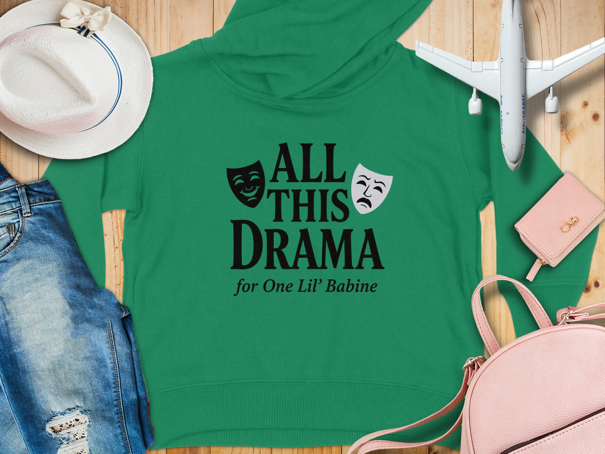 “All This Drama For One Little Babine” | Funny Cajun Humor Toddler Hoodie | Toddler Hoodie Sizes 2T to 6T - Image 7