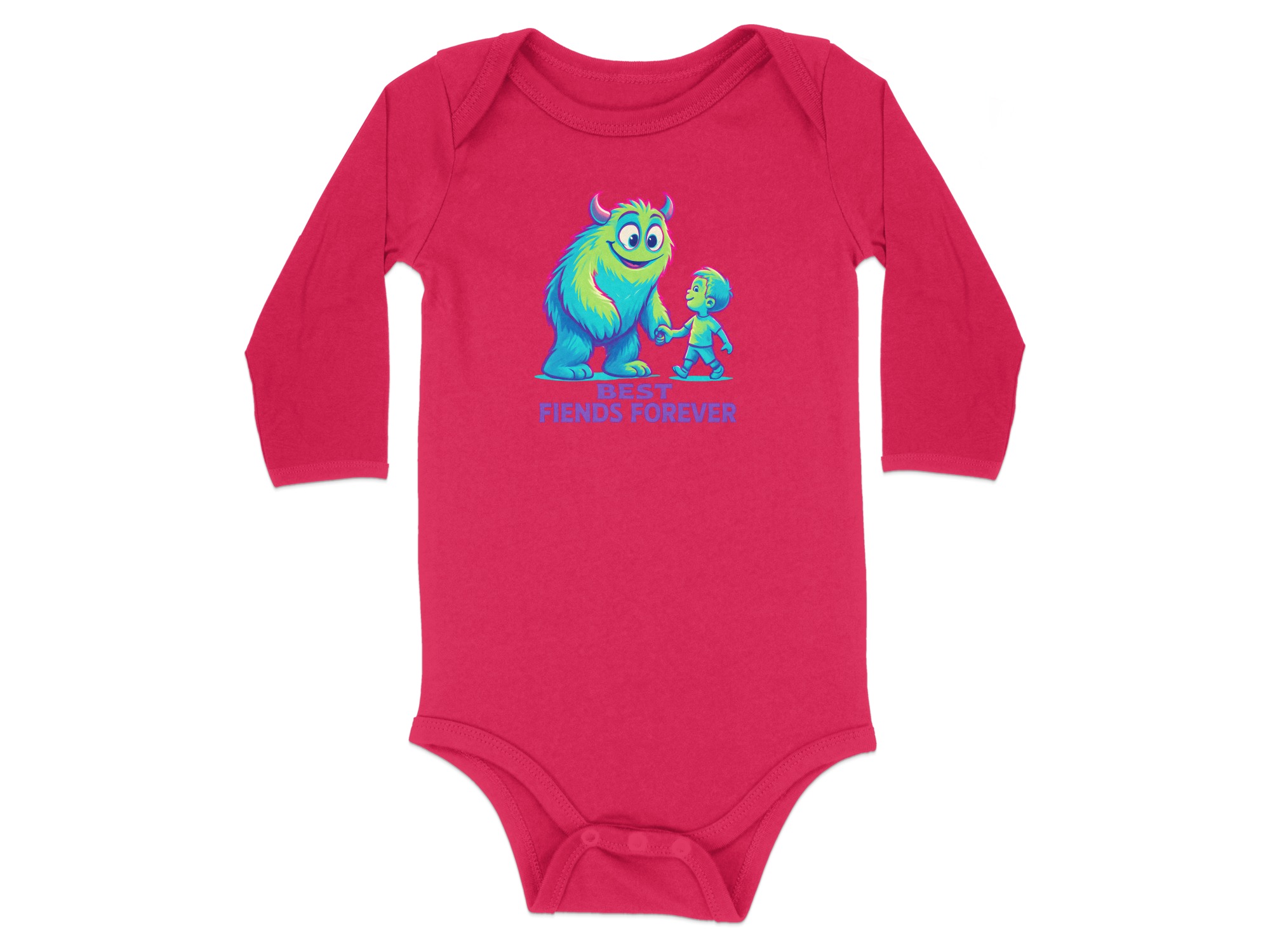 Best Fiends Forever Long Sleeve Bodysuits - 12M, Red product image 1