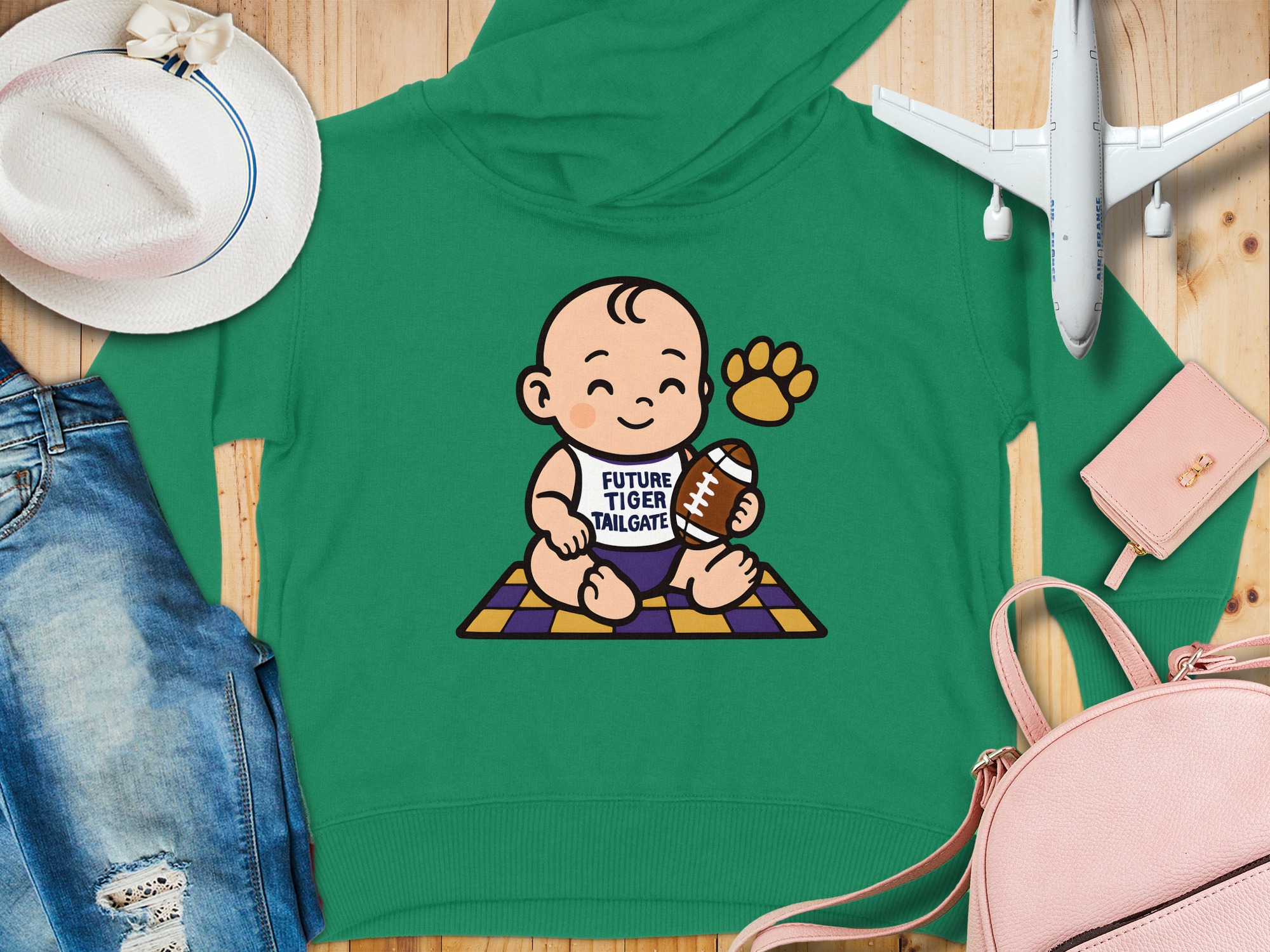 Future Tiger Tailgate Toddler Hoodie - 5-6T, Kelly product image 1