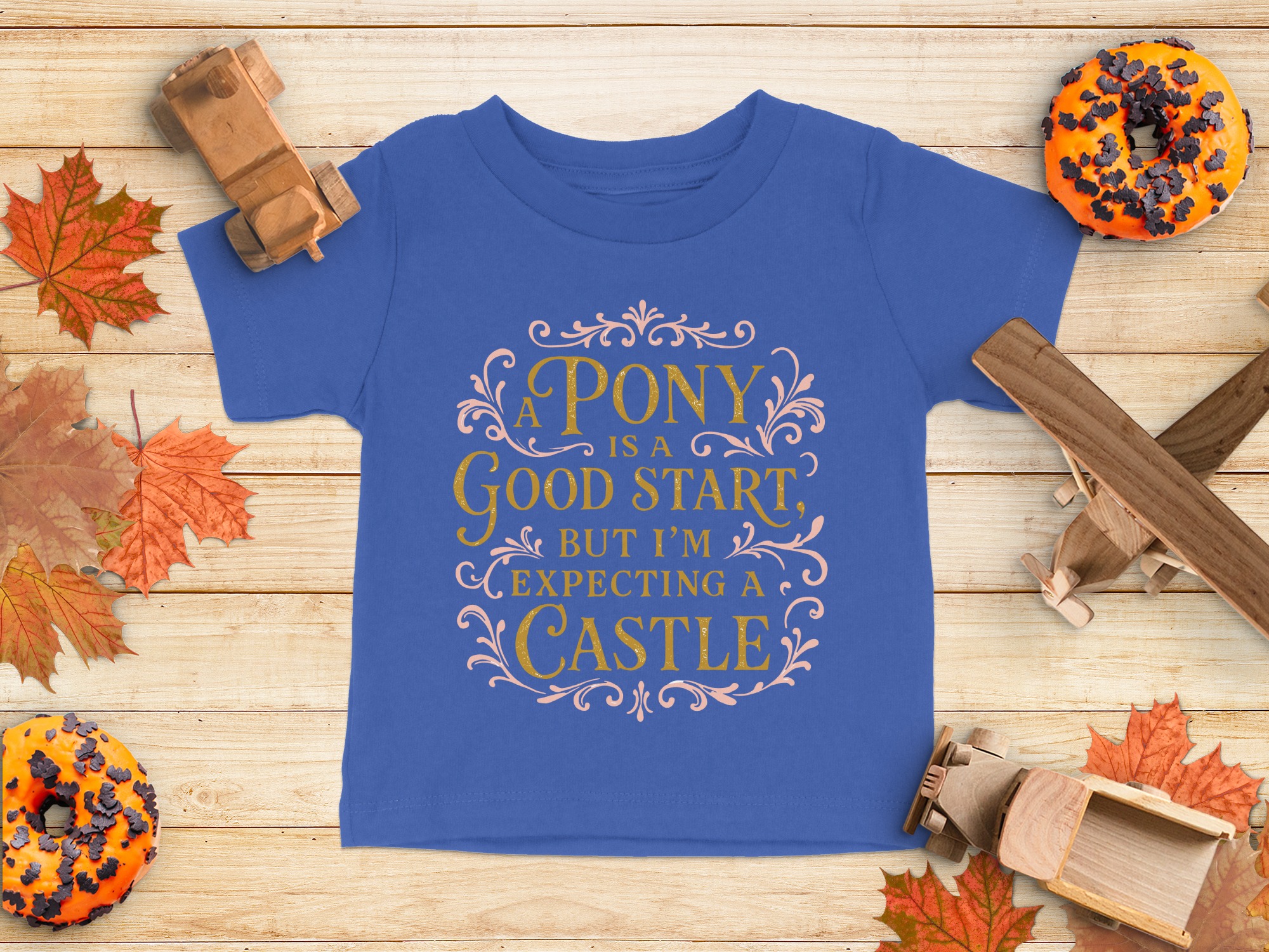 Pony & Castle Baby T-Shirt - 12-18M, True Royal product image 1