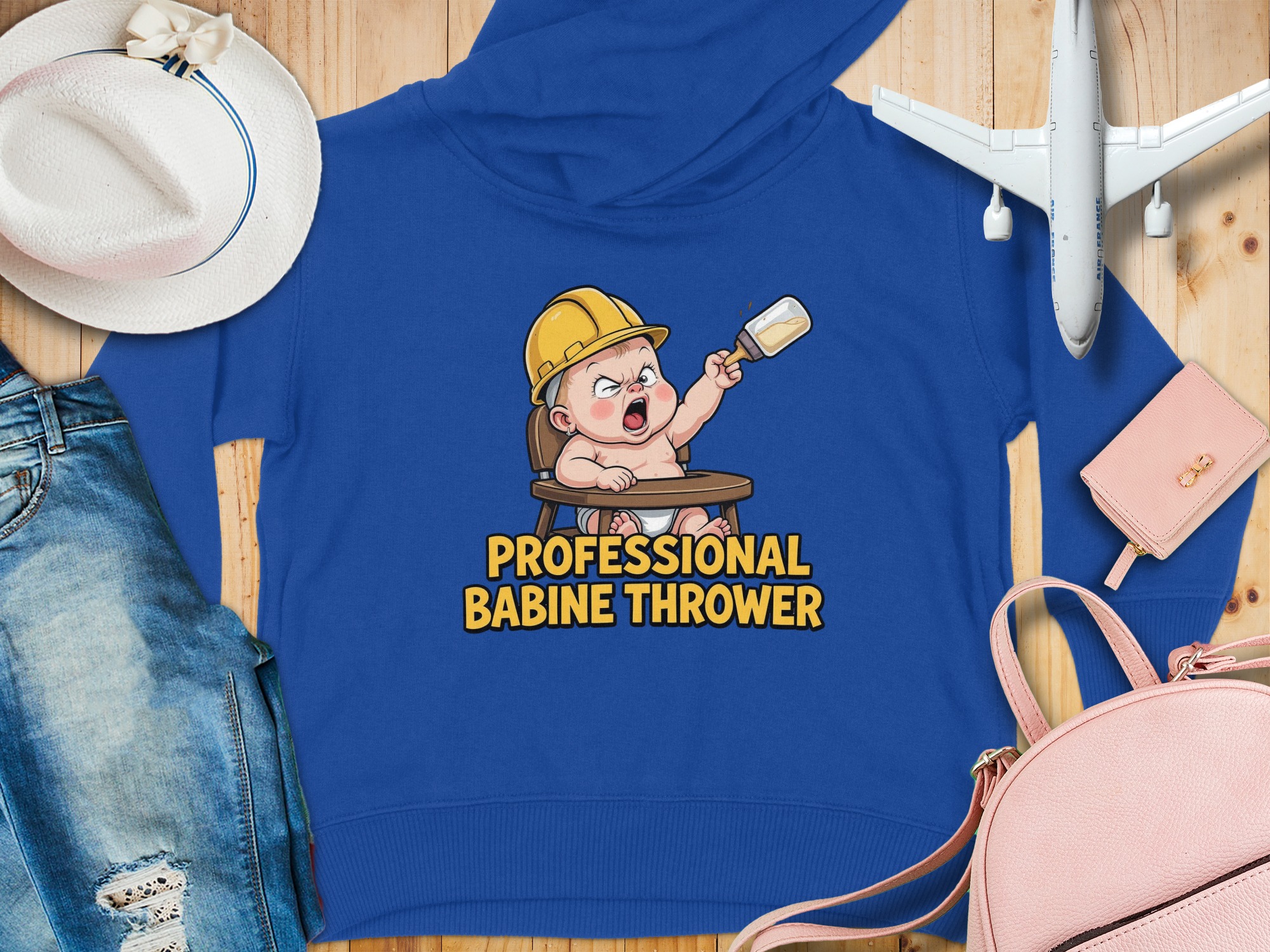 “Professional Babine Thrower" Graphic | Funny Cajun Humor Toddler Hoodie | Toddler Hoodie Sizes 2T to 6T - Image 3