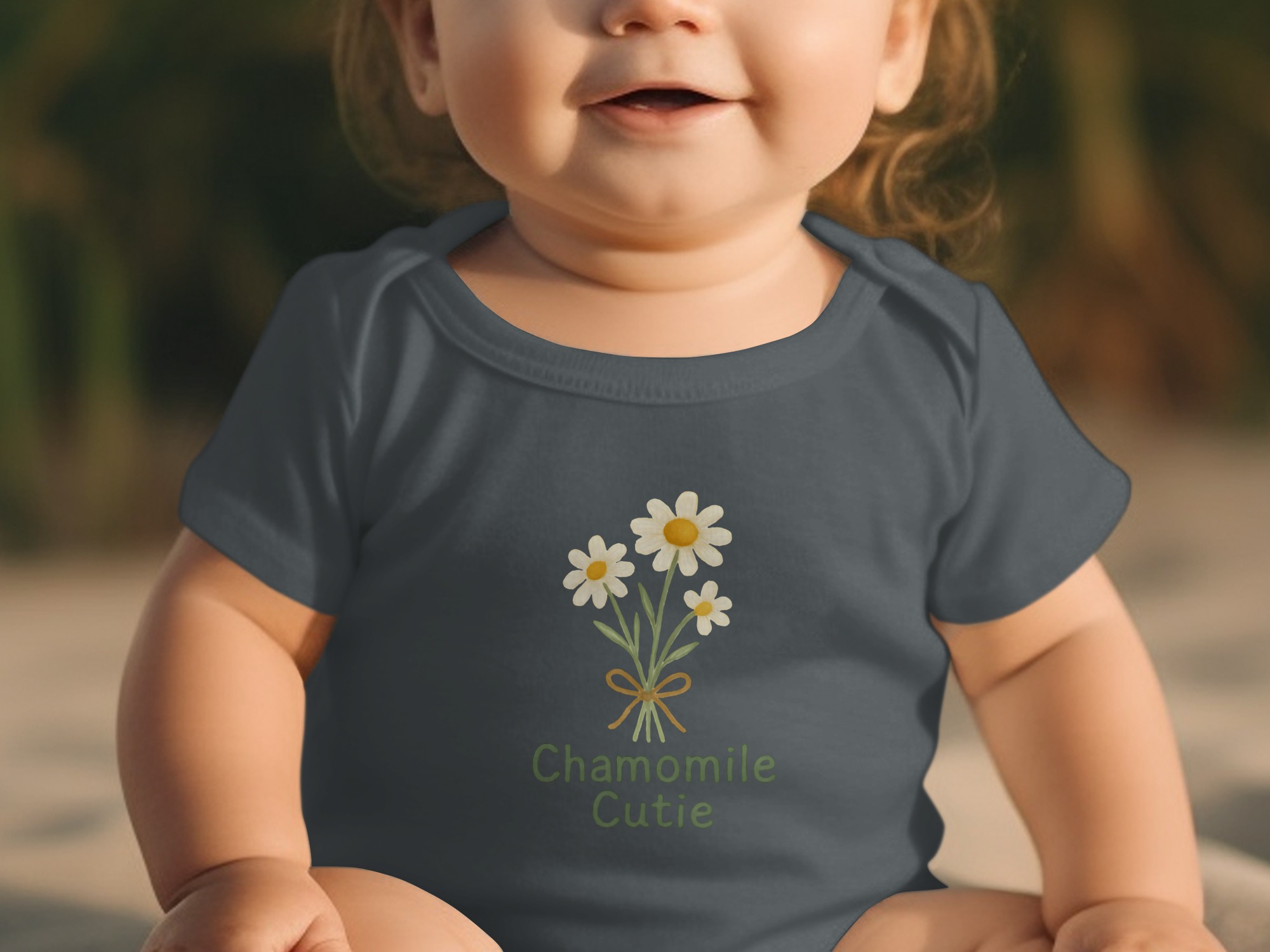 Chamomile Cutie Flowers Floral Design Short and Long Sleeve Body Suit NB to 24M