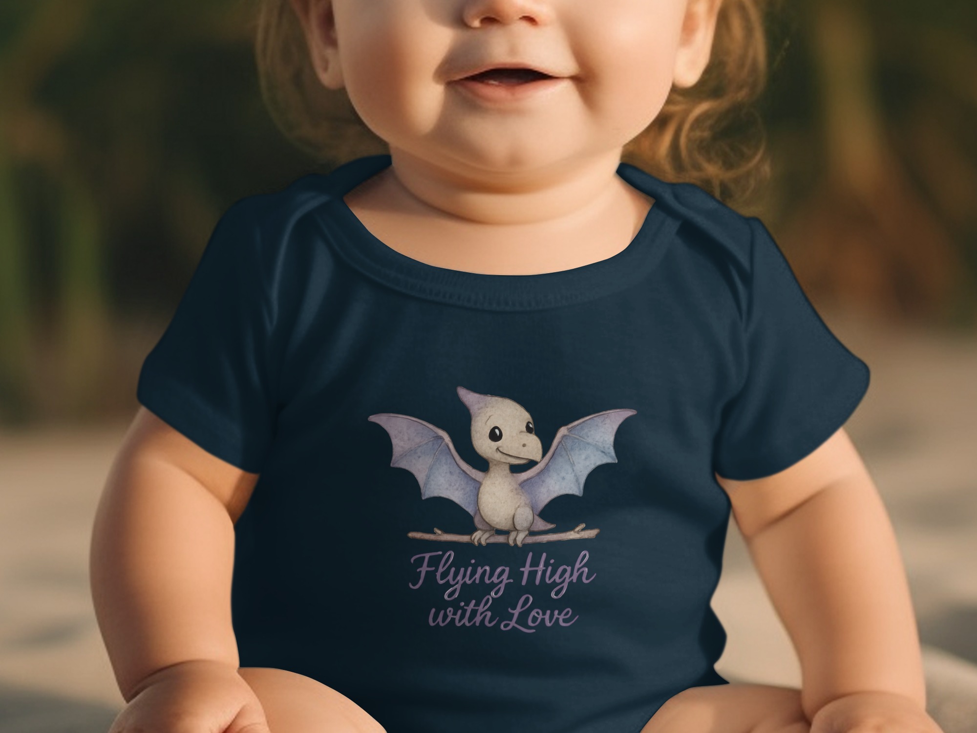 Flying High With Love Cute Dinosaur Design NB to 24M Short and Long Sleeve Body Suit NB to 24M - Image 2