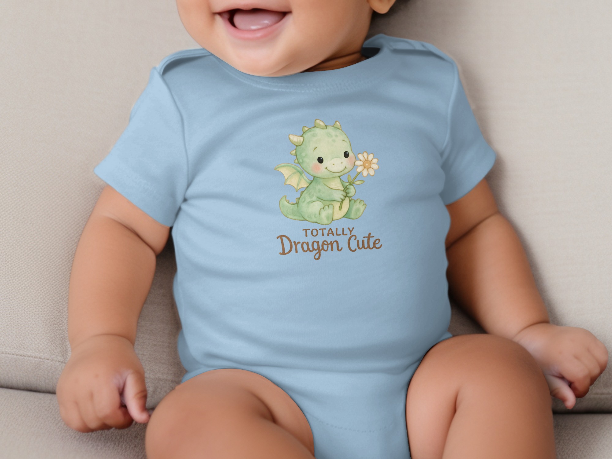 Totally Dragon Cute Adorable Image Great Gift Idea Short and Long Sleeve Body Suit NB to 24M