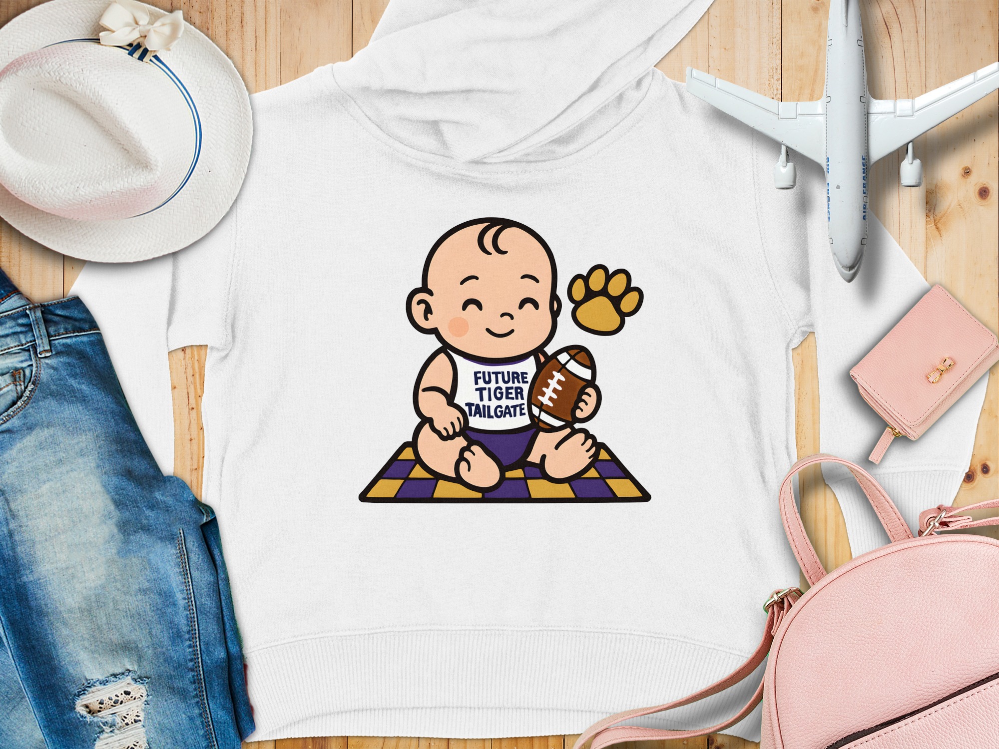 Future Tiger Tailgate Toddler Hoodie - 5-6T, White product image 1