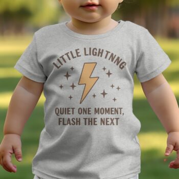 Little Lightning Bolt Baby T-Shirt - 12-18M, Athletic Heather product image 1