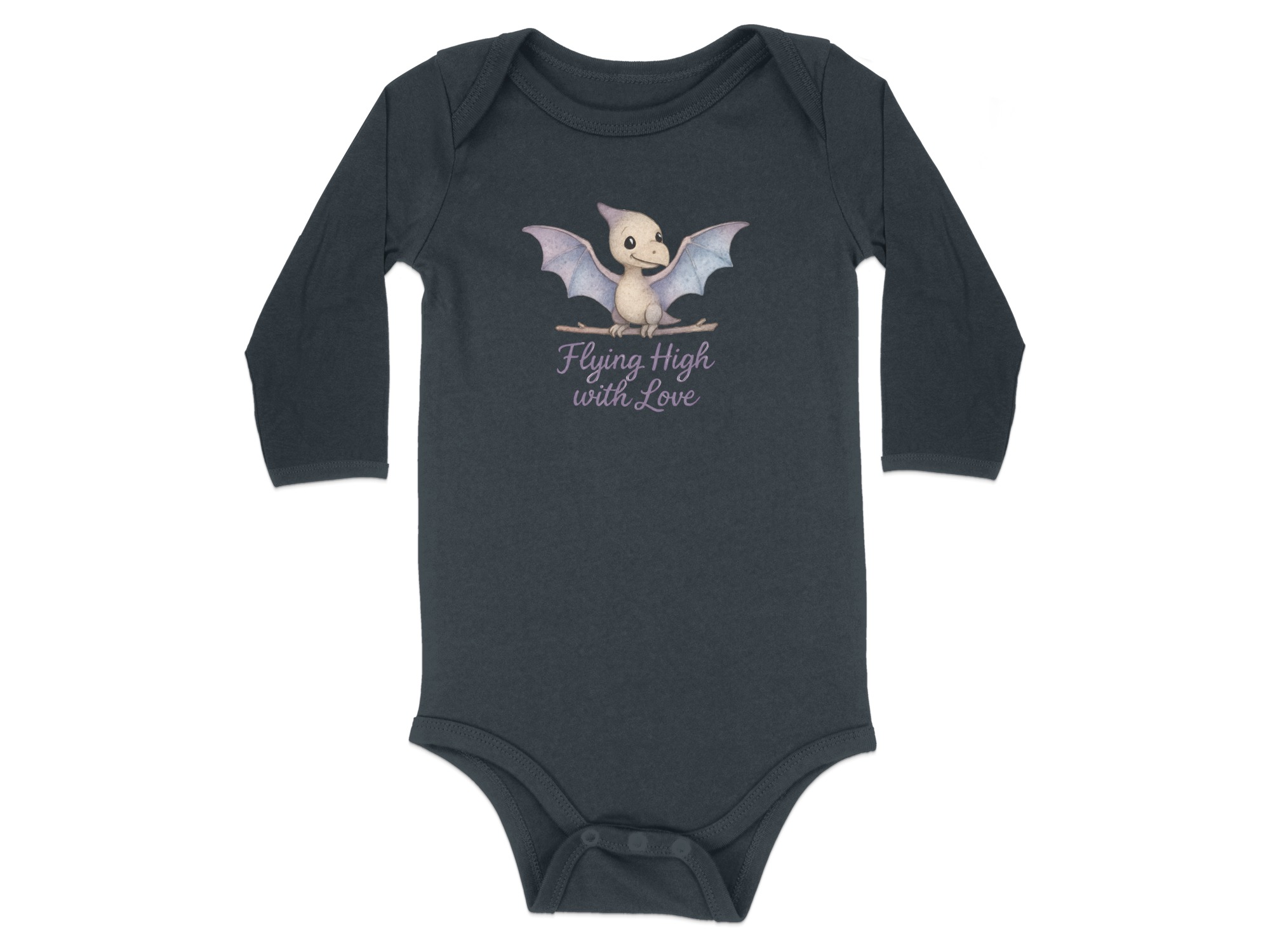 Flying High With Love Cute Dinosaur Design NB to 24M Short and Long Sleeve Body Suit NB to 24M