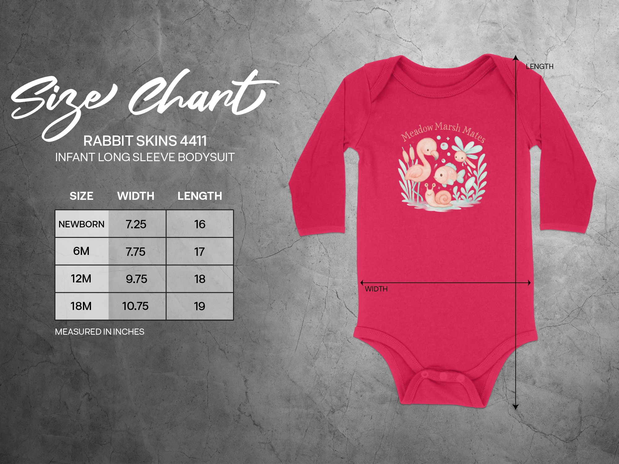 Meadow Marsh Mates Bodysuit, Cute Animal Design, Flamingo Fish Snail Dragonfly, Long and Short Sleeve, Newborn to 24M - Image 12