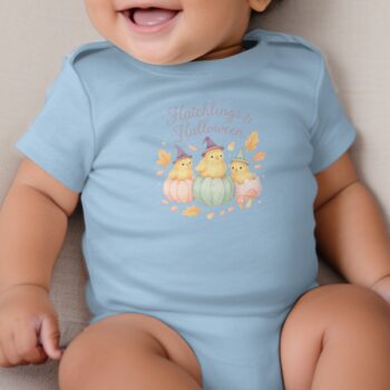 Hatchlings Halloween Bodysuit, Baby Chick Long and Short Sleeve Bodysuits NB to 24M, Cute Baby Halloween Outfit