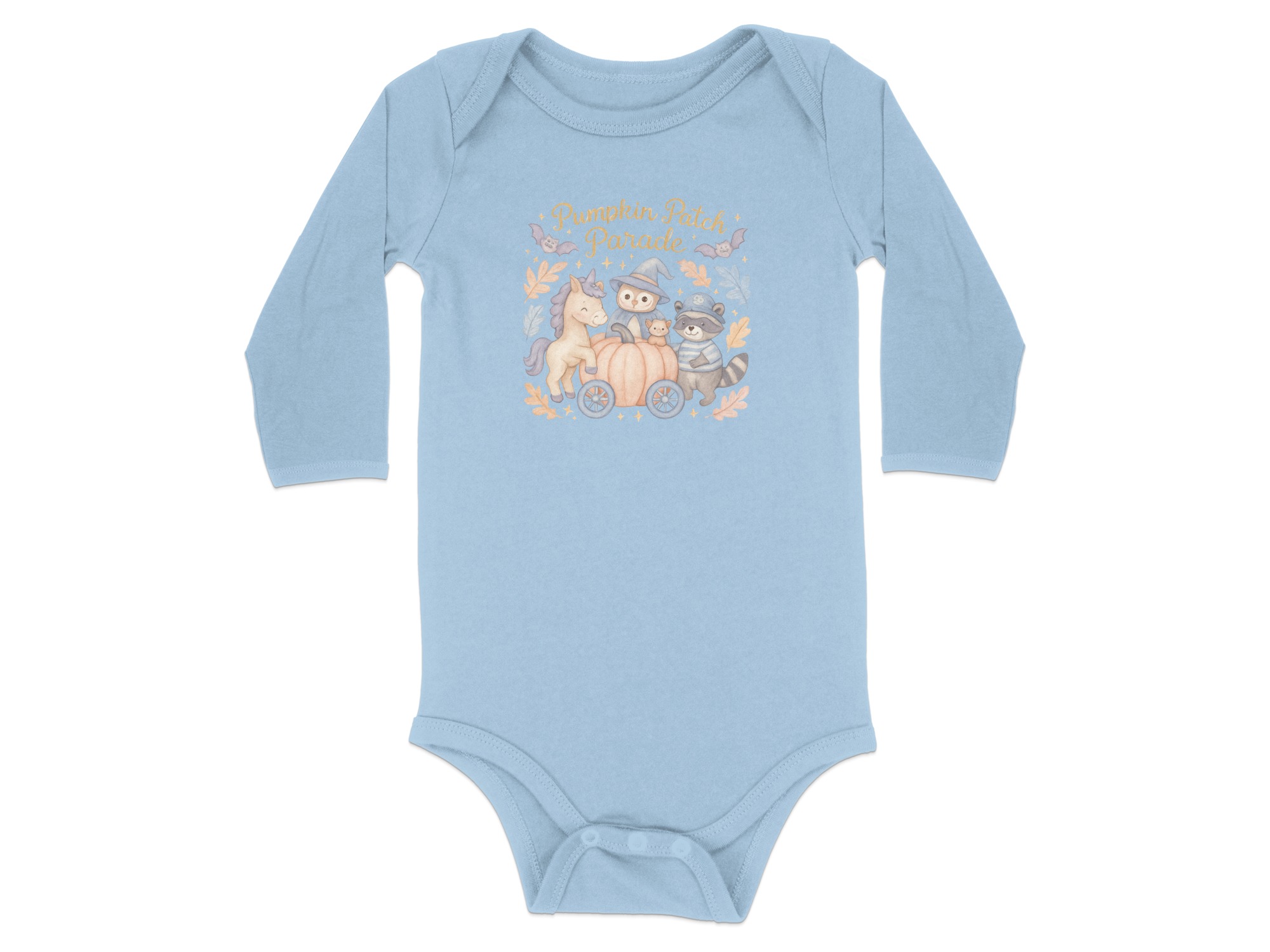 Pumpkin Patch Parade Bodysuits Long and Short Sleeve, Cute Halloween Creatures NB to 24M, Fall Harvest Festival, Unicorn, Owl, Raccoon - Image 17