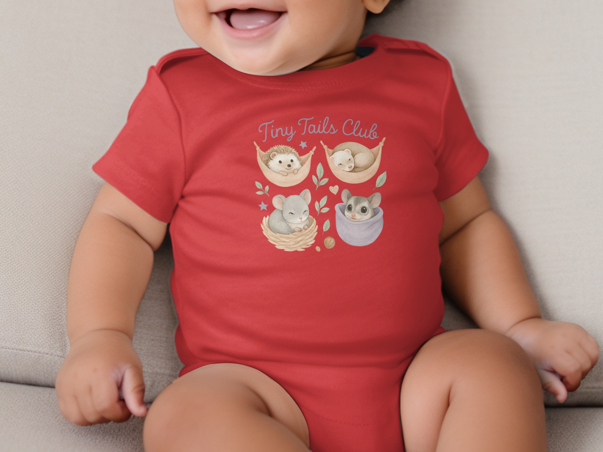 Tiny Tails Club Bodysuits NB to 24M, Cute Hedgehog, Mouse, Sugar Glider Design, Baby Shower Gift, Long and Short Sleeve Onesies, Adorable - Image 8