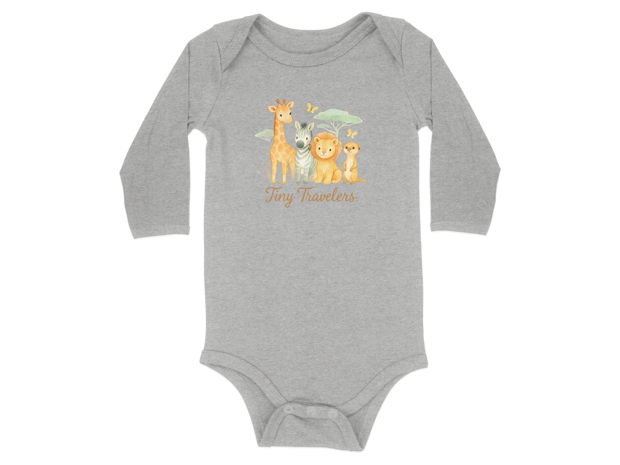 Tiny Travelers Bodysuit, Giraffe Zebra Lion Meerkat, Long and Short Sleeve, NB to 24M, Safari Animals, Cute Baby Clothes, Infant Apparel - Image 16