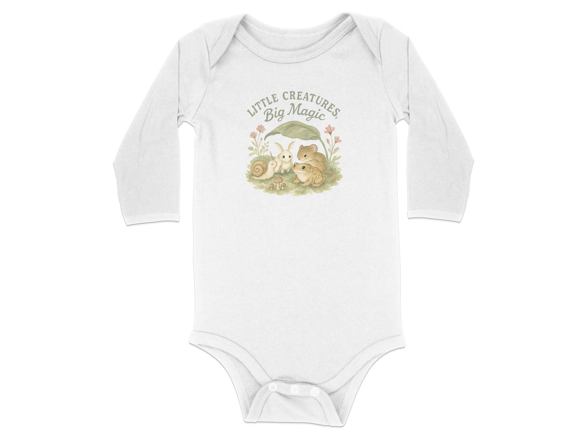 Little Creatures Big Magic Bodysuits Long, Short Sleeve, Watercolor Animals Baby Clothes, Newborn to 24M, Whimsical Woodland Creatures - Image 19