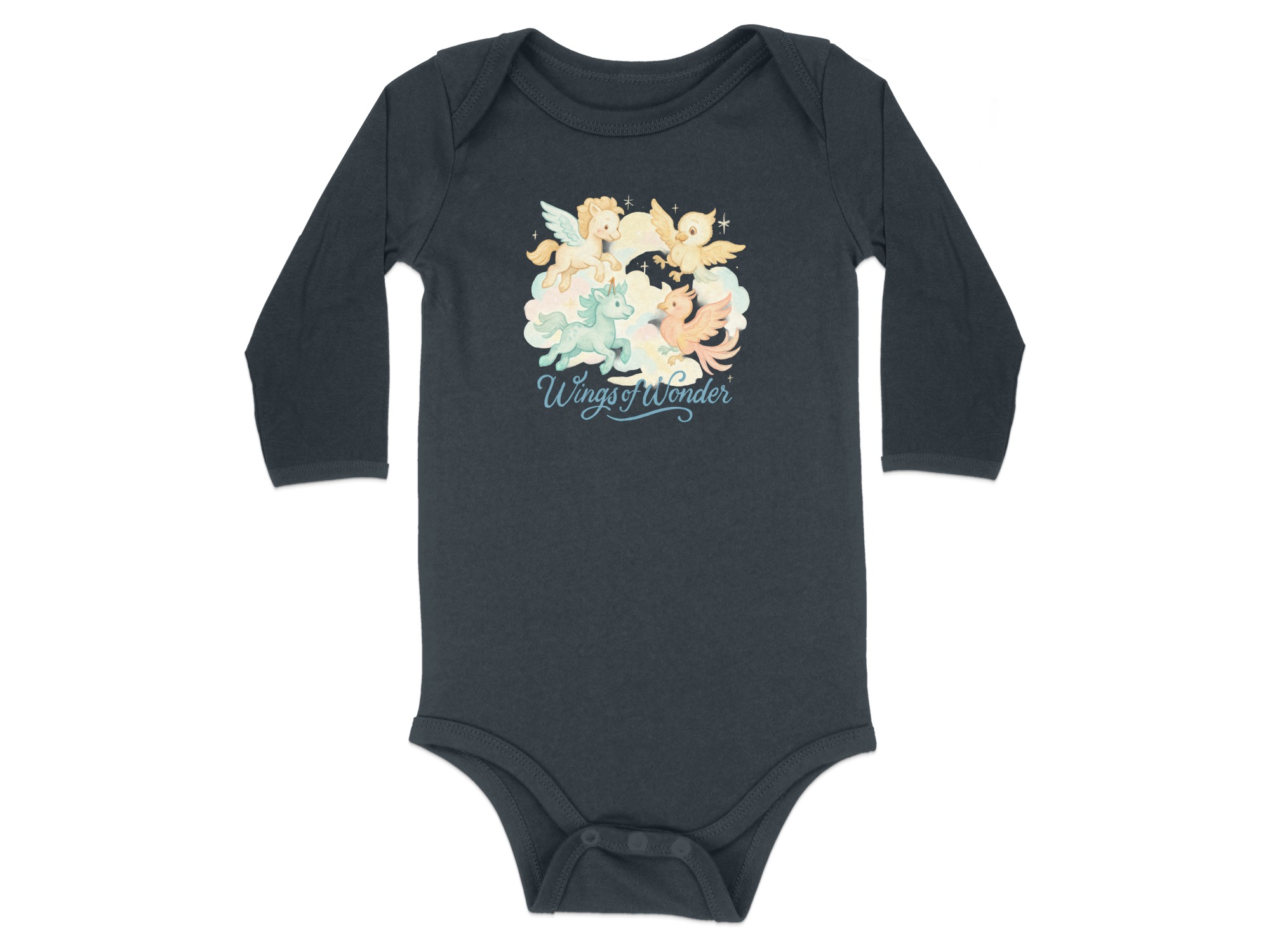 Wings of Wonder Bodysuits NB to 24M, Pegasus Unicorn Phoenix Bird Graphics, Magical Creatures Baby Clothes Long Sleeve Short Sleeve, Baby - Image 13