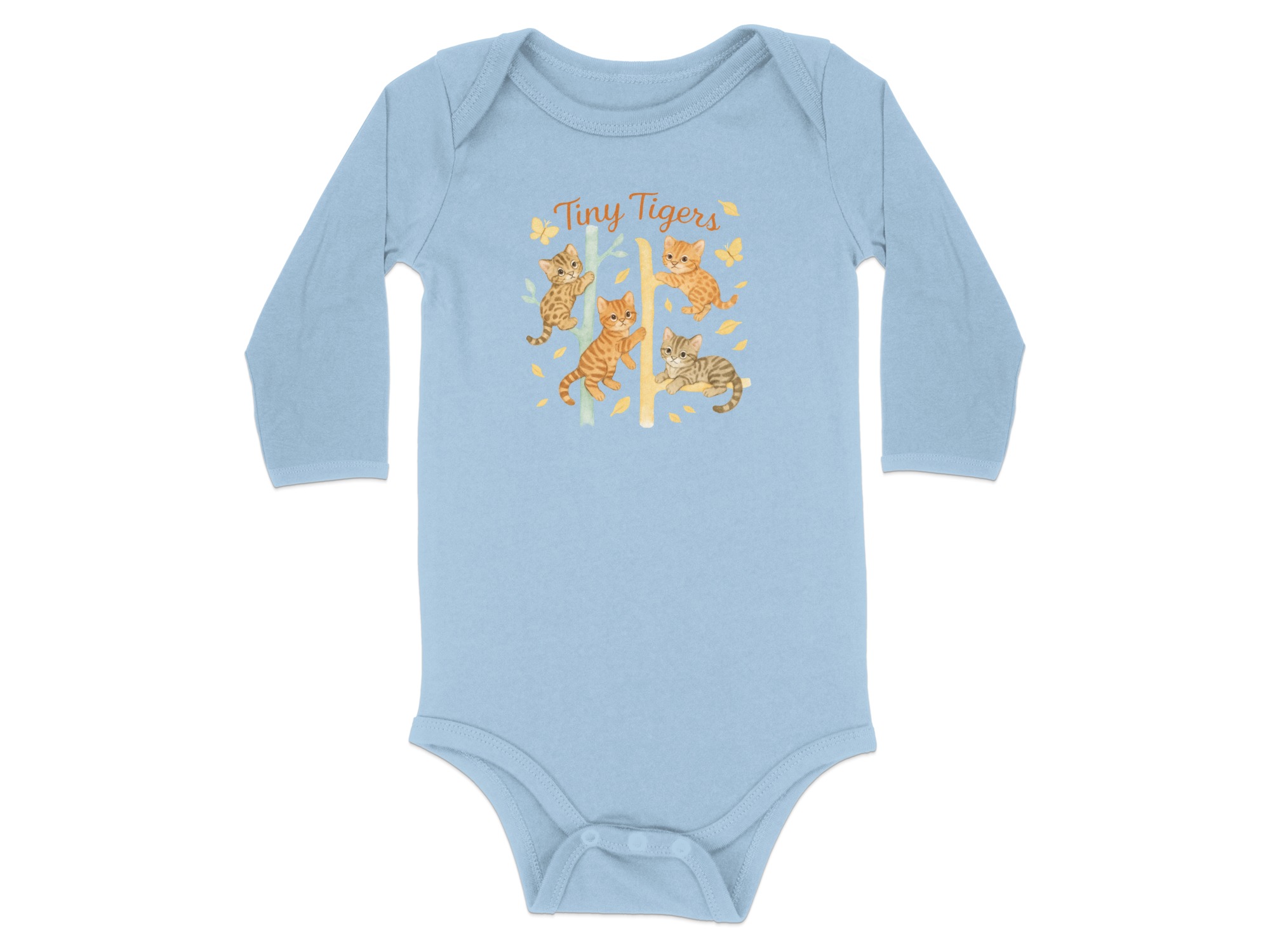 Tiny Tigers Bodysuit NB to 24M, Cute Kitten Climb Graphic, Long and Short Sleeve, Animal Theme Baby Clothes, Nursery Decor, Baby Gift