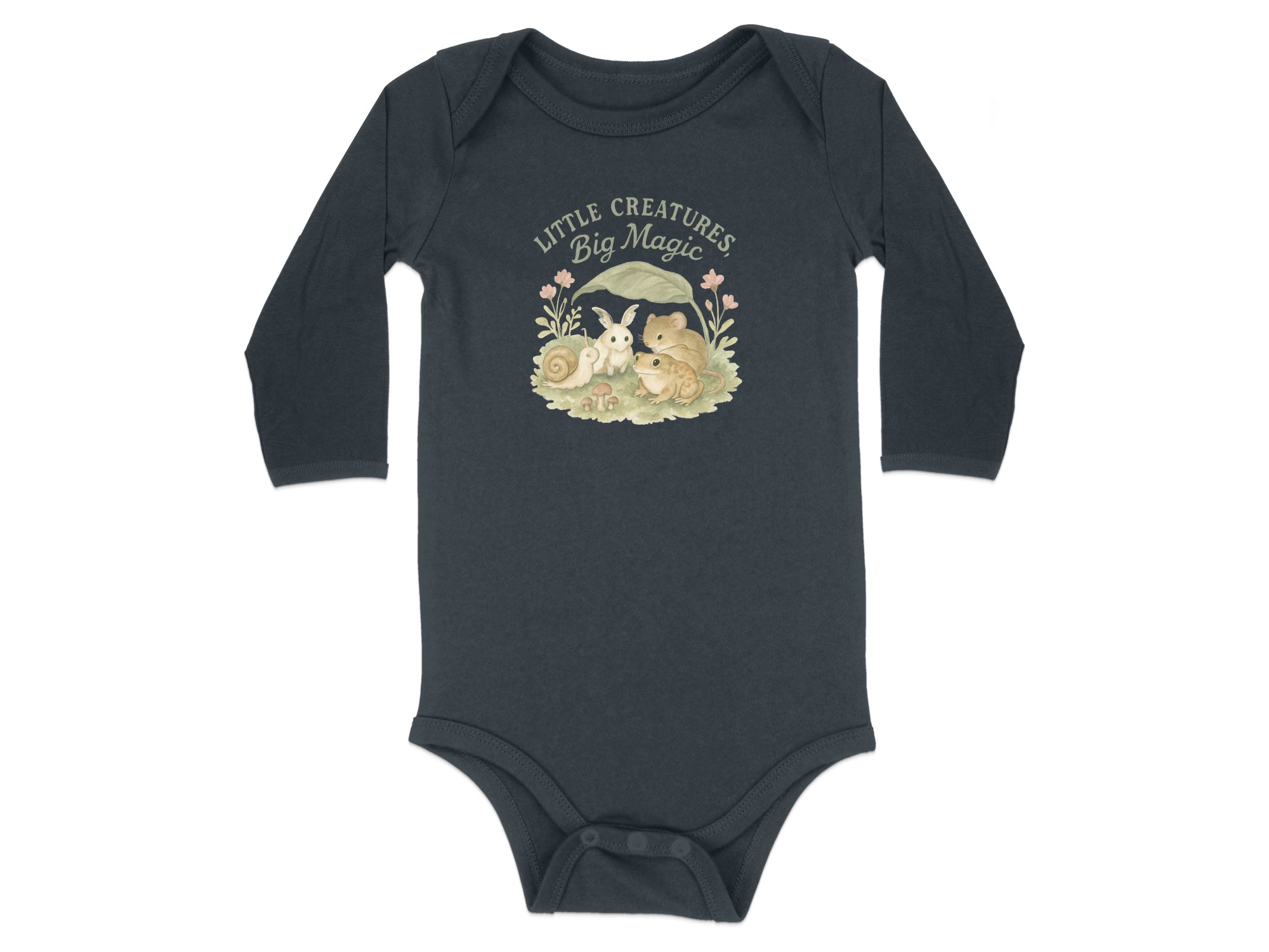 Little Creatures Big Magic Bodysuits Long, Short Sleeve, Watercolor Animals Baby Clothes, Newborn to 24M, Whimsical Woodland Creatures - Image 13