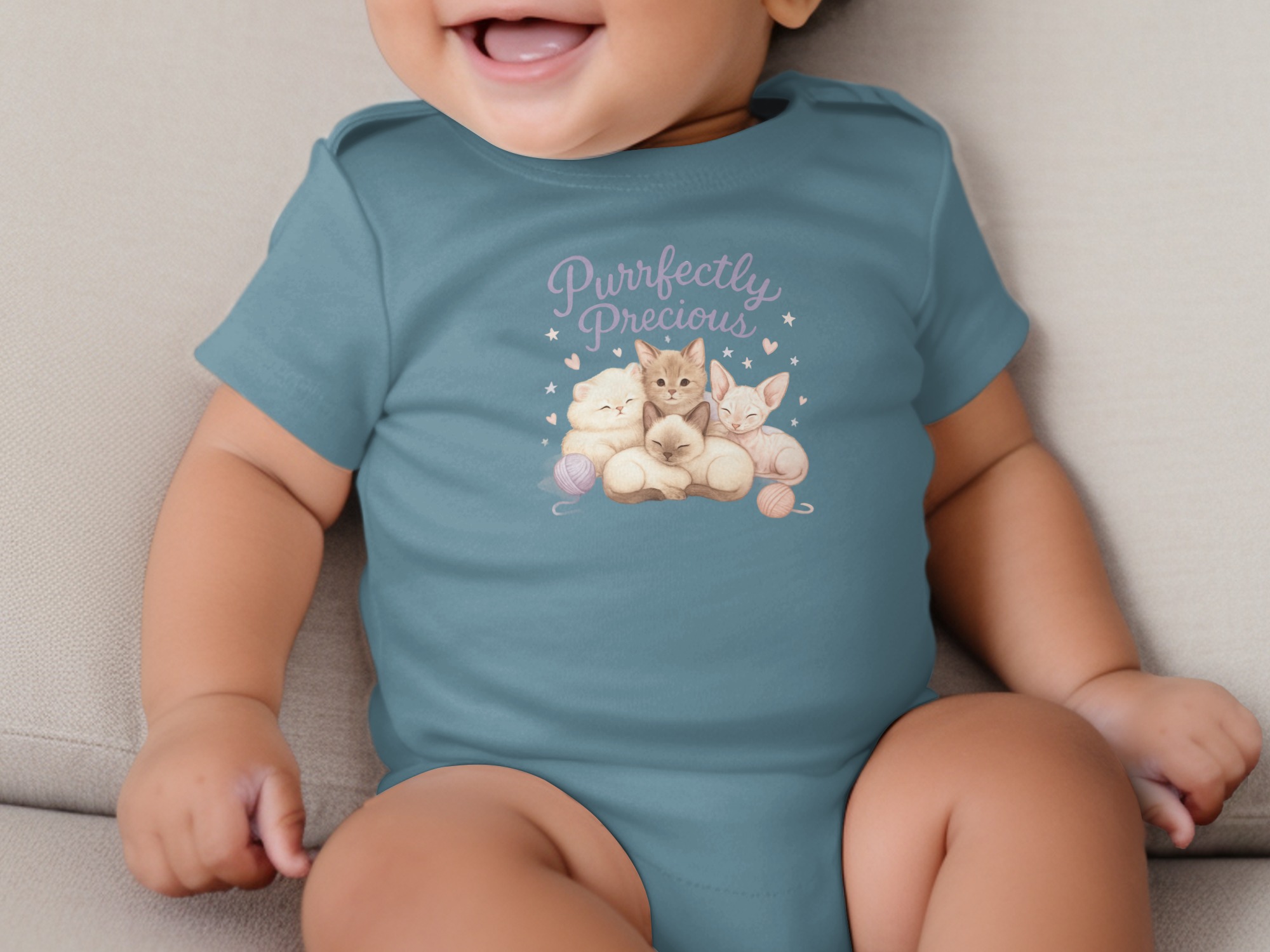 Purrfectly Precious Cats Bodysuits NB to 24M, Cute Kitten Newborn Clothes, Adorable Kitties Infant Bodysuit, Sweet Cat Lover Gift Outfit - Image 7