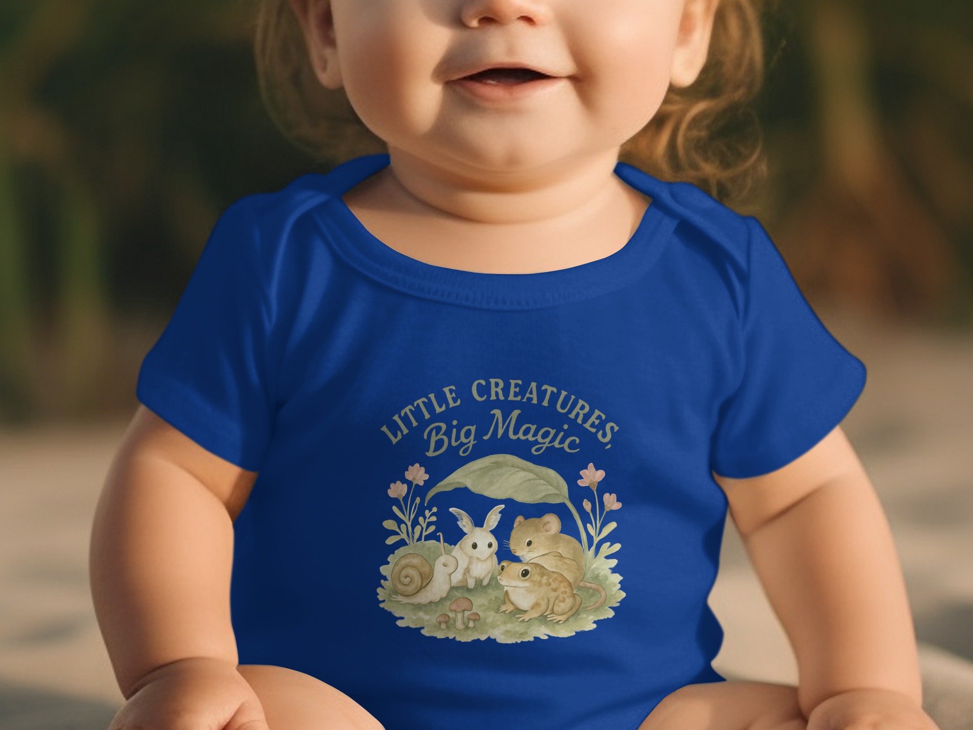 Little Creatures Big Magic Bodysuits Long, Short Sleeve, Watercolor Animals Baby Clothes, Newborn to 24M, Whimsical Woodland Creatures - Image 4