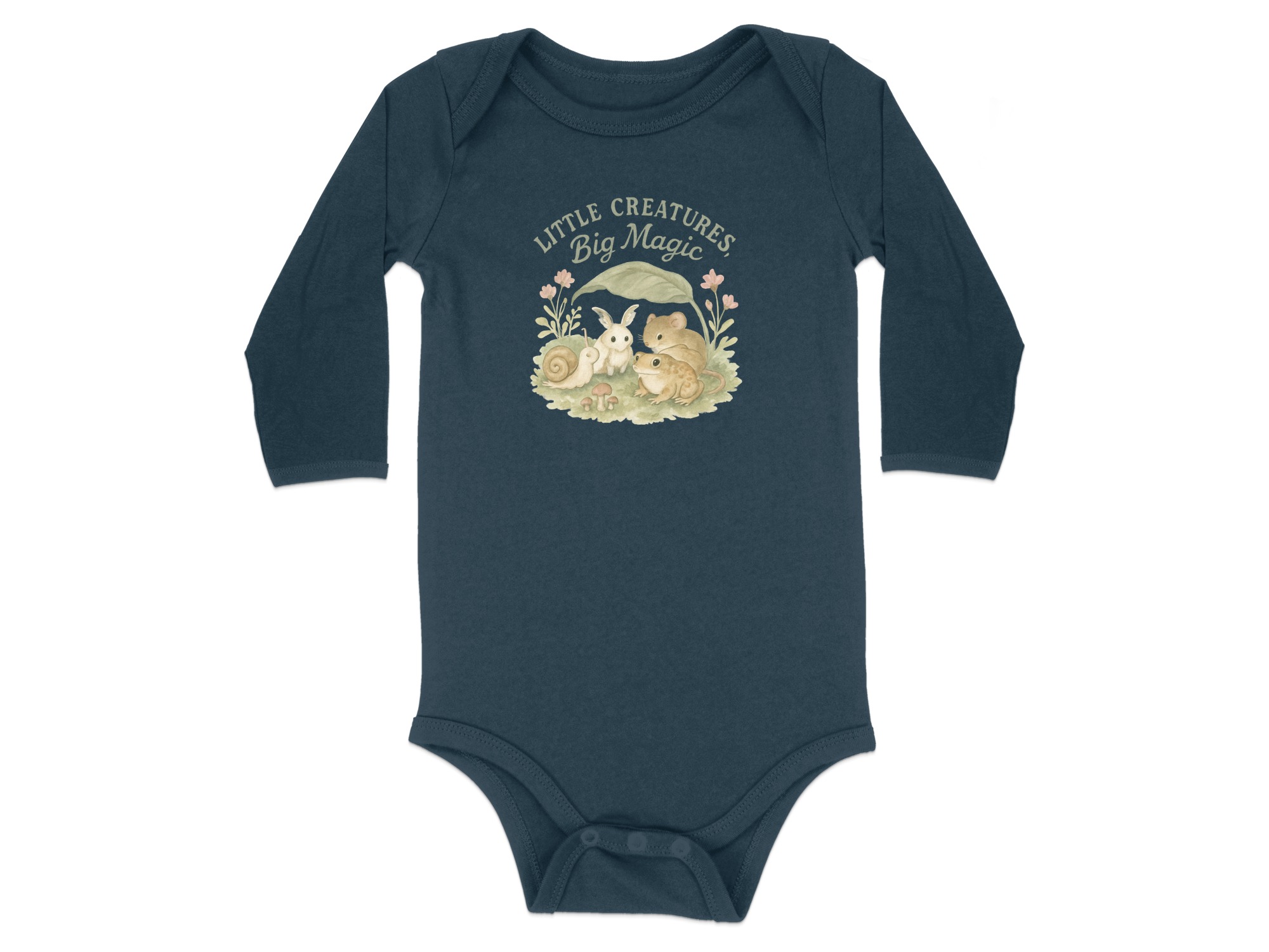 Little Creatures Big Magic Bodysuits Long, Short Sleeve, Watercolor Animals Baby Clothes, Newborn to 24M, Whimsical Woodland Creatures - Image 14