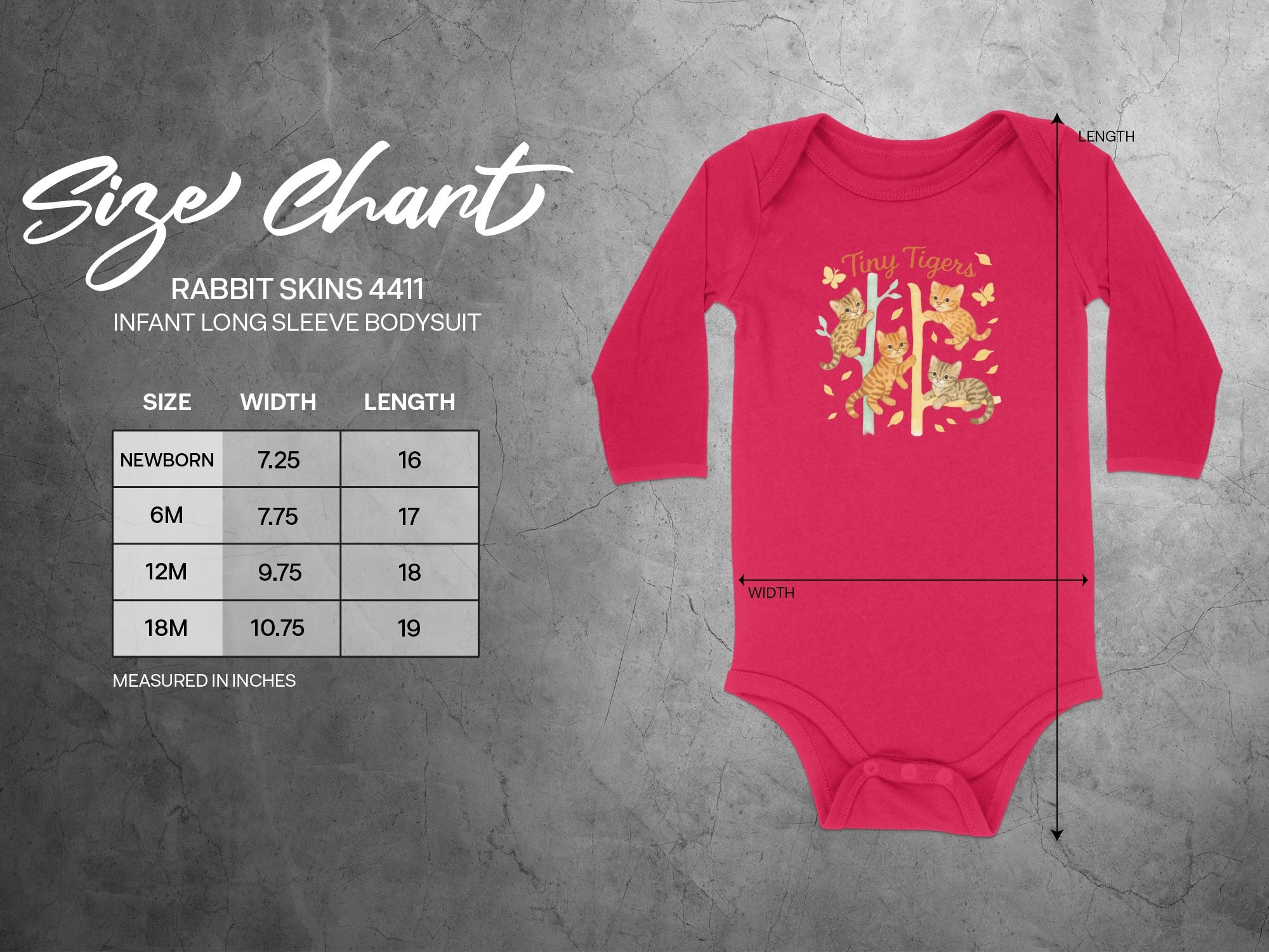 Tiny Tigers Bodysuit NB to 24M, Cute Kitten Climb Graphic, Long and Short Sleeve, Animal Theme Baby Clothes, Nursery Decor, Baby Gift - Image 13